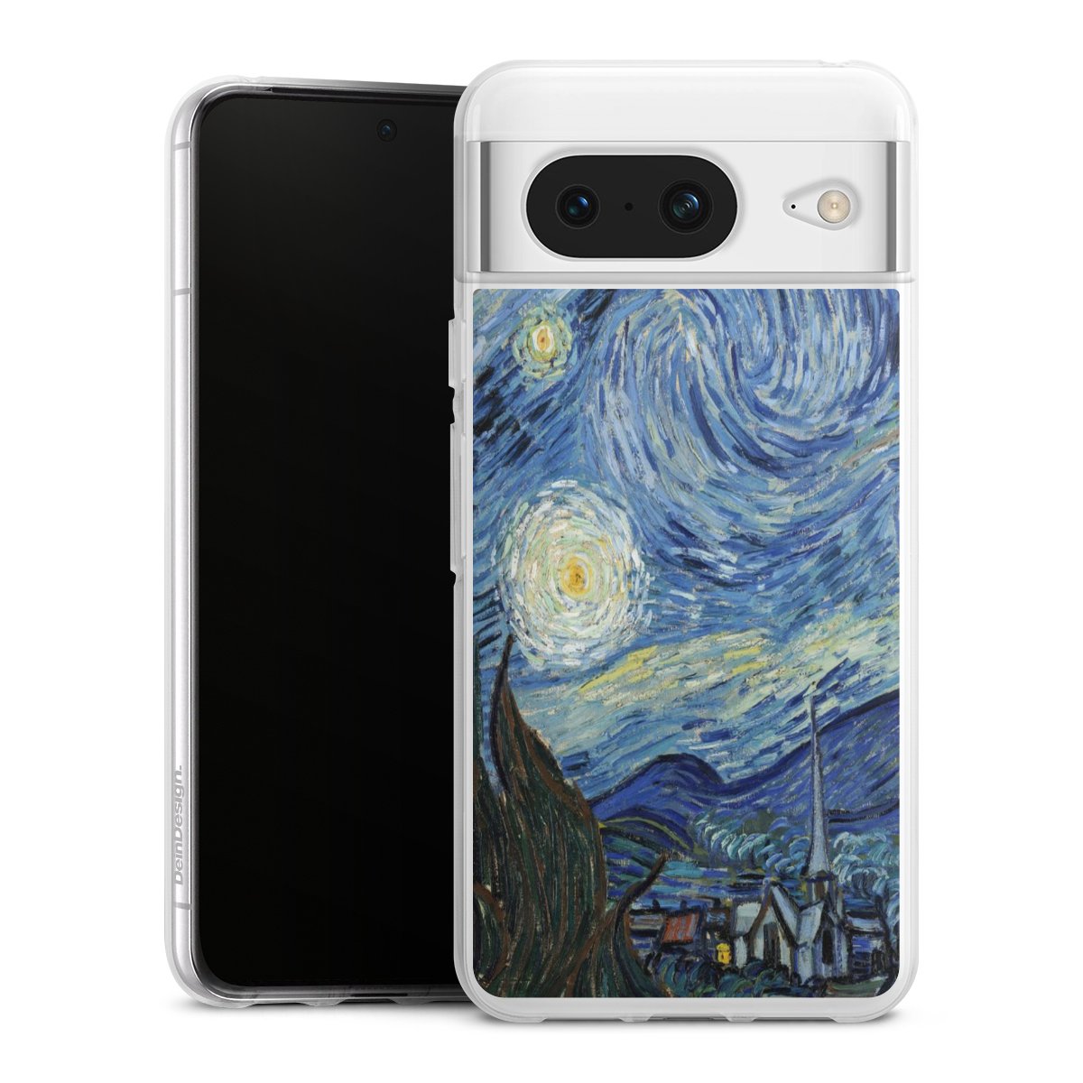 Google Pixel 8 Handy Silikon Hülle Case transparent Handyhülle The Starry Night Kunst Vincent Van Gogh Silikon Case