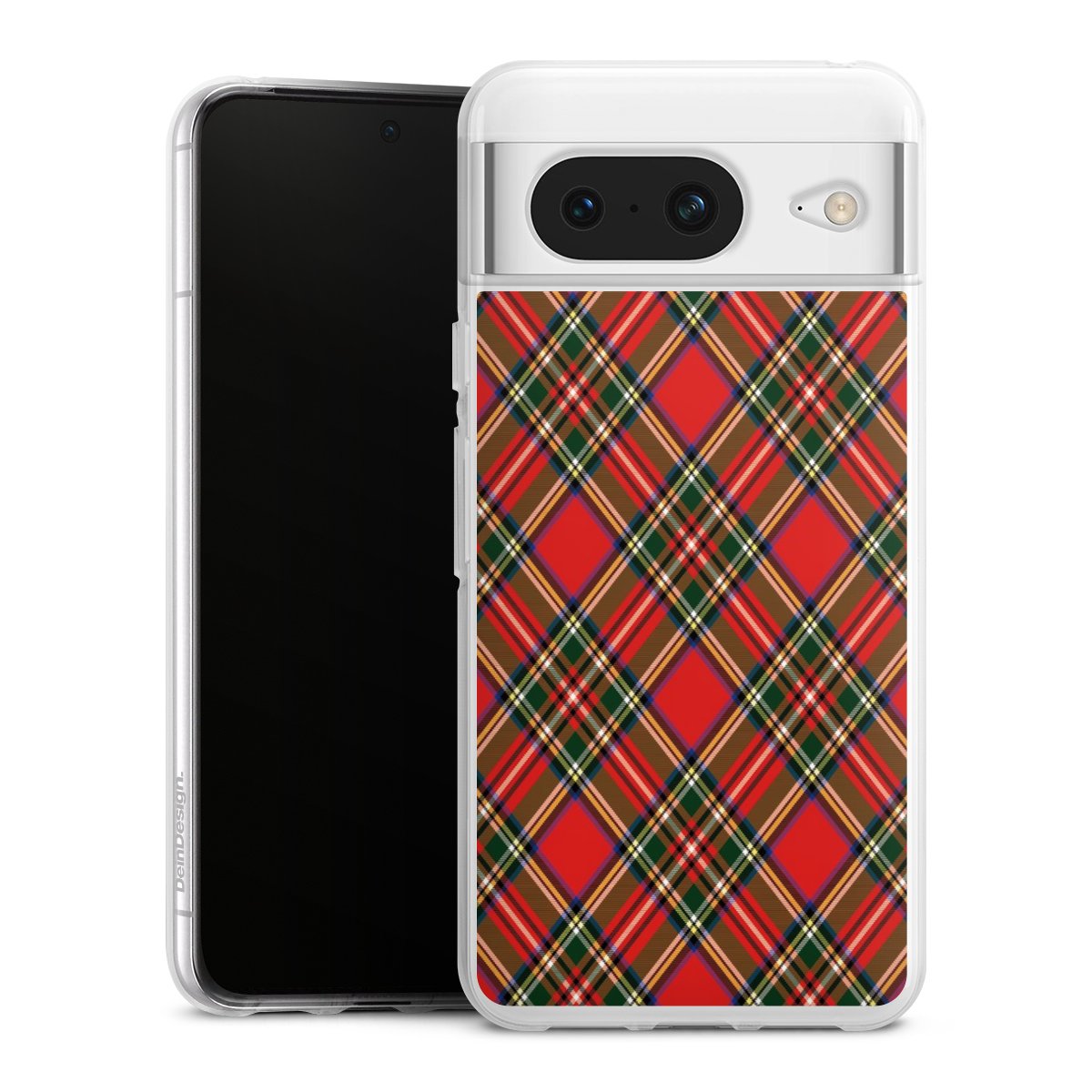 Google Pixel 8 Handy Silikon Hülle Case transparent Handyhülle Scotland Scotsman Muster Silikon Case