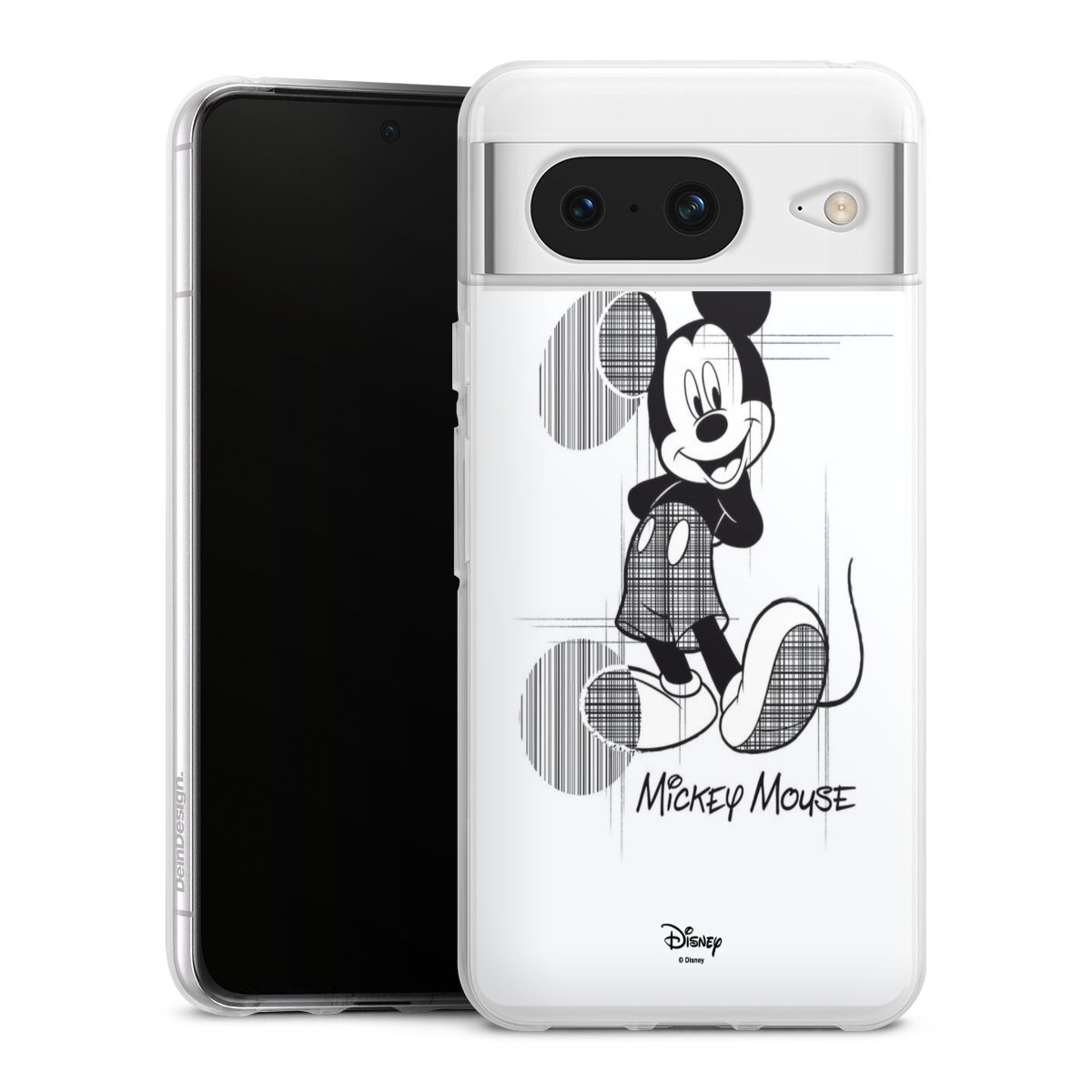 Google Pixel 8 Handy Silikon Hülle Case transparent Handyhülle Disney Official Licensed Product Mickey Mouse Silikon Case