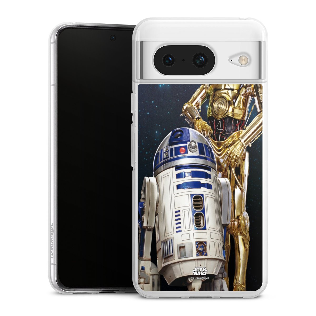 Google Pixel 8 Handy Silikon Hülle Case transparent Handyhülle Weltall Star Wars R2d2 Silikon Case