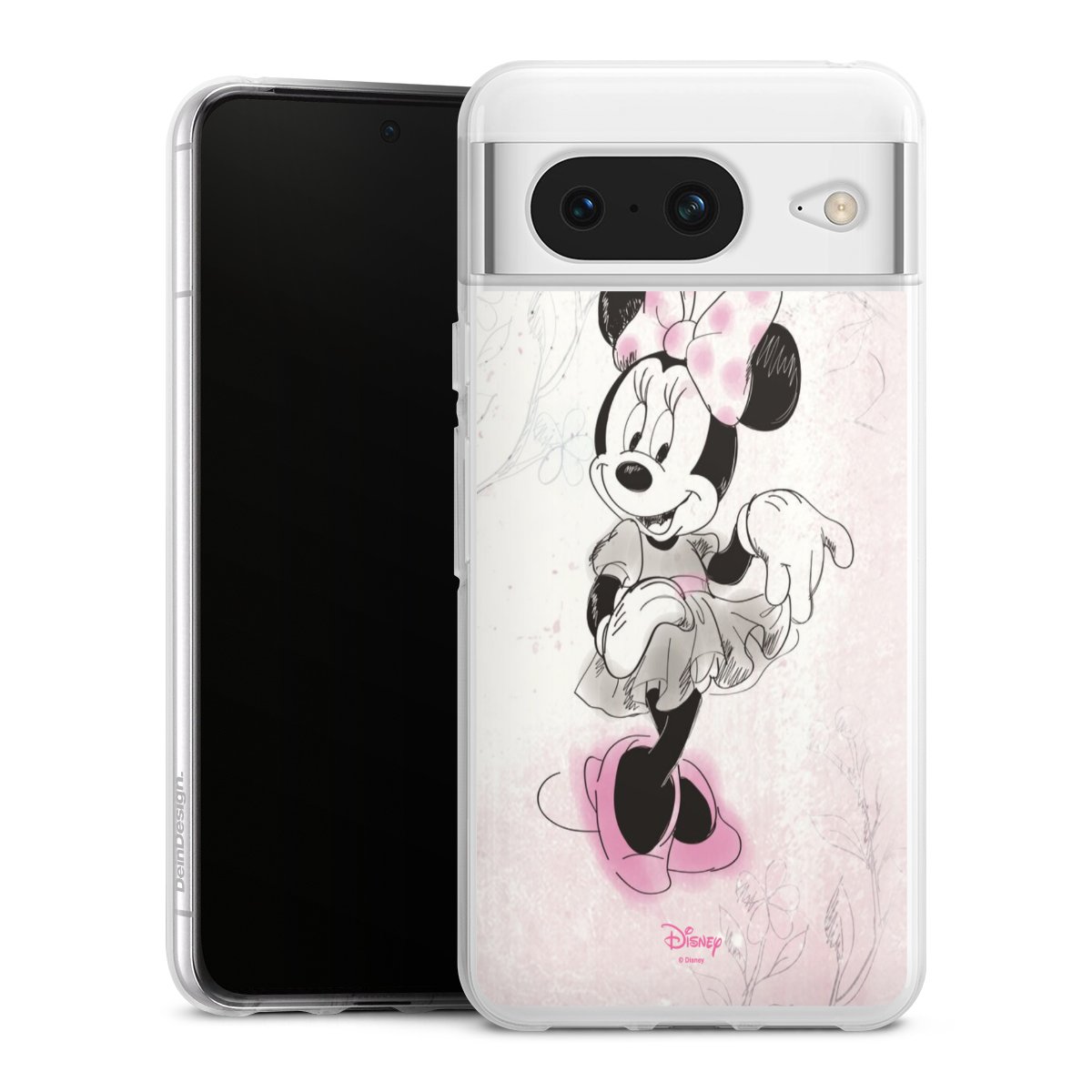 Google Pixel 8 Handy Silikon Hülle Case transparent Handyhülle Disney Minnie Mouse Vintage Silikon Case