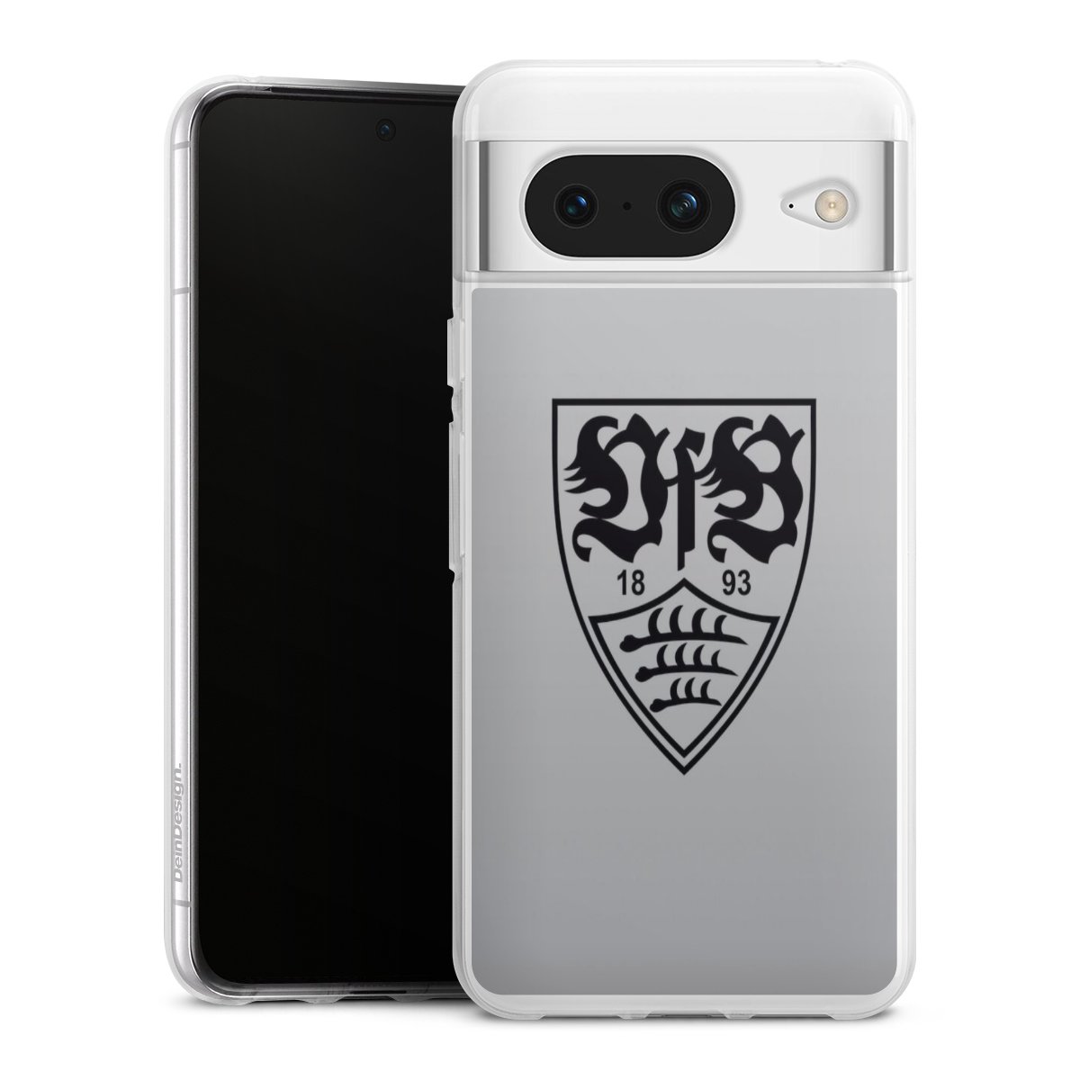 Google Pixel 8 Handy Silikon Hülle Case transparent Handyhülle Logo Vfb Stuttgart Official Licensed Product Silikon Case