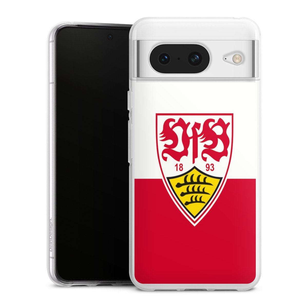 Google Pixel 8 Handy Silikon Hülle Case transparent Handyhülle Official Licensed Product Logo Vfb Stuttgart Silikon Case