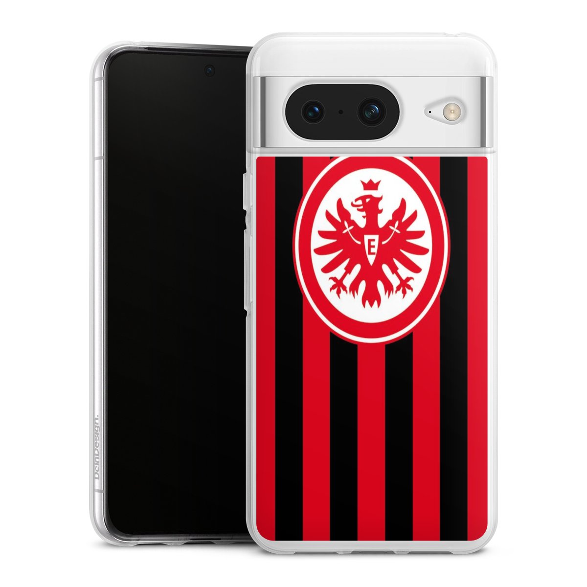 Google Pixel 8 Handy Silikon Hülle Case transparent Handyhülle Stripes Sge Eintracht Frankfurt Silikon Case