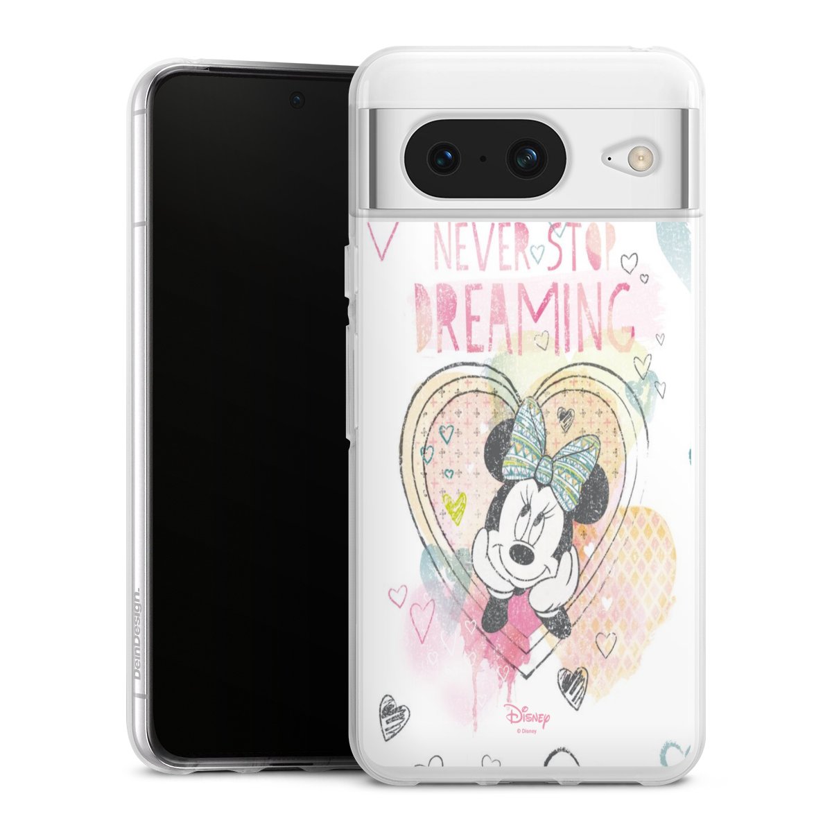 Google Pixel 8 Handy Silikon Hülle Case transparent Handyhülle Disney Official Licensed Product Minnie Mouse Silikon Case