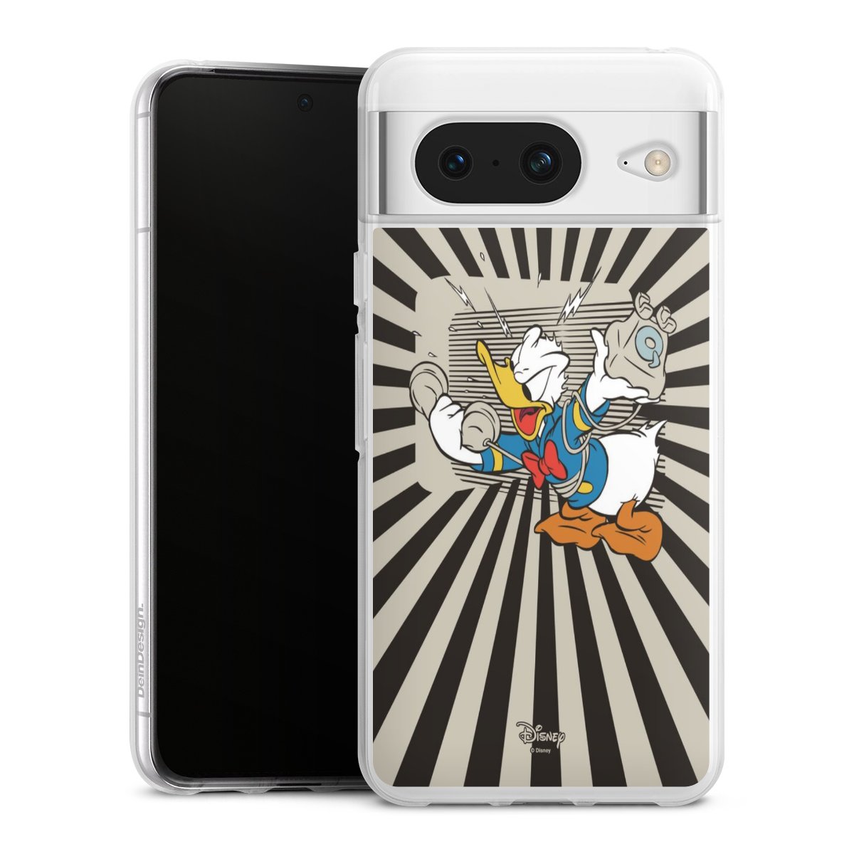 Google Pixel 8 Handy Silikon Hülle Case transparent Handyhülle Donald Duck Disney Official Licensed Product Silikon Case