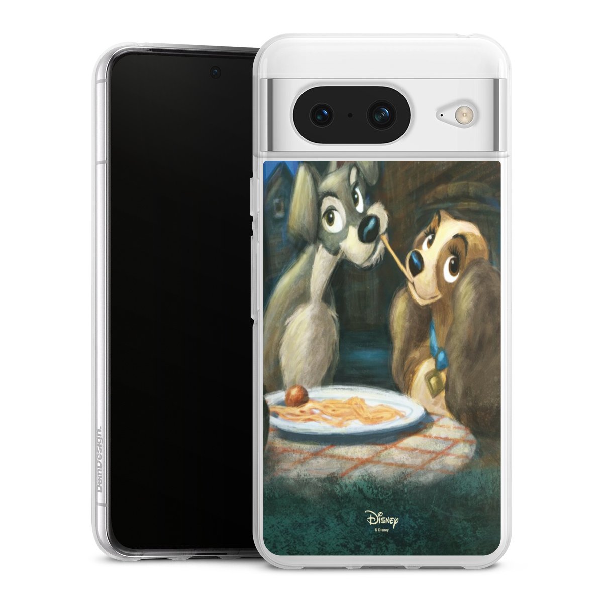 Google Pixel 8 Handy Silikon Hülle Case transparent Handyhülle Lady And The Tramp Official Licensed Product Disney Silikon Case