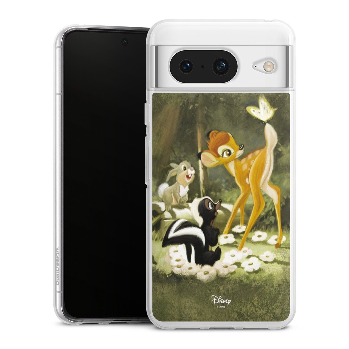 Google Pixel 8 Handy Silikon Hülle Case transparent Handyhülle Disney Official Licensed Product Bambi Silikon Case