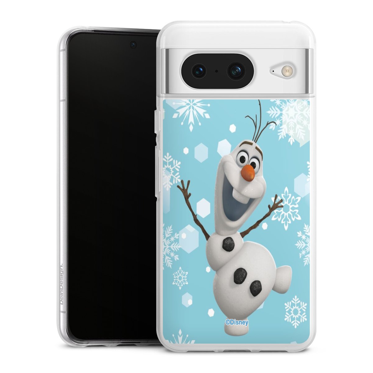 Google Pixel 8 Handy Silikon Hülle Case transparent Handyhülle Disney Official Licensed Product Frozen Olaf Silikon Case