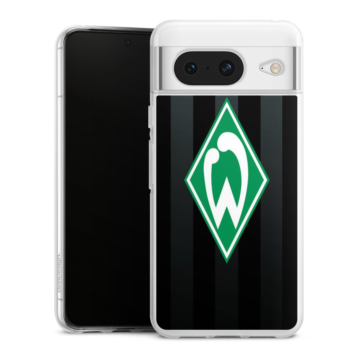 Google Pixel 8 Handy Silikon Hülle Case transparent Handyhülle Stripes Sv Werder Bremen Official Licensed Product Silikon Case