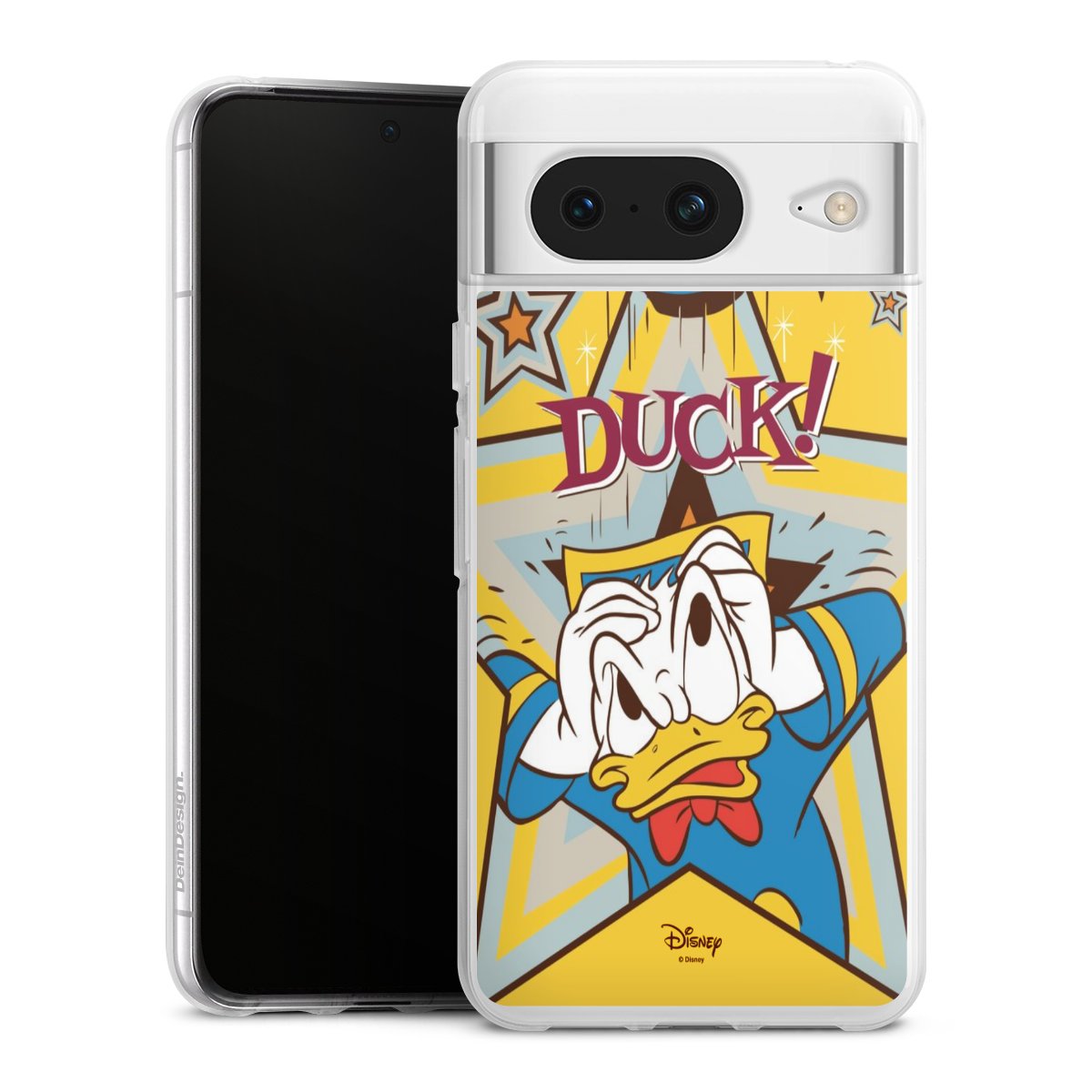 Google Pixel 8 Handy Silikon Hülle Case transparent Handyhülle Official Licensed Product Donald Duck Disney Silikon Case