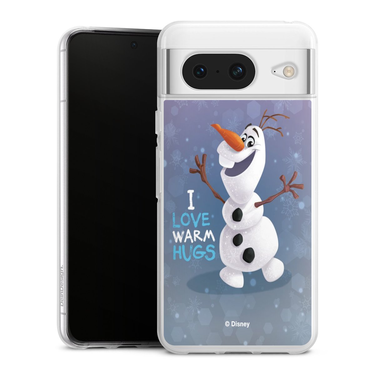 Google Pixel 8 Handy Silikon Hülle Case transparent Handyhülle Frozen Frozen Olaf Official Licensed Product Silikon Case