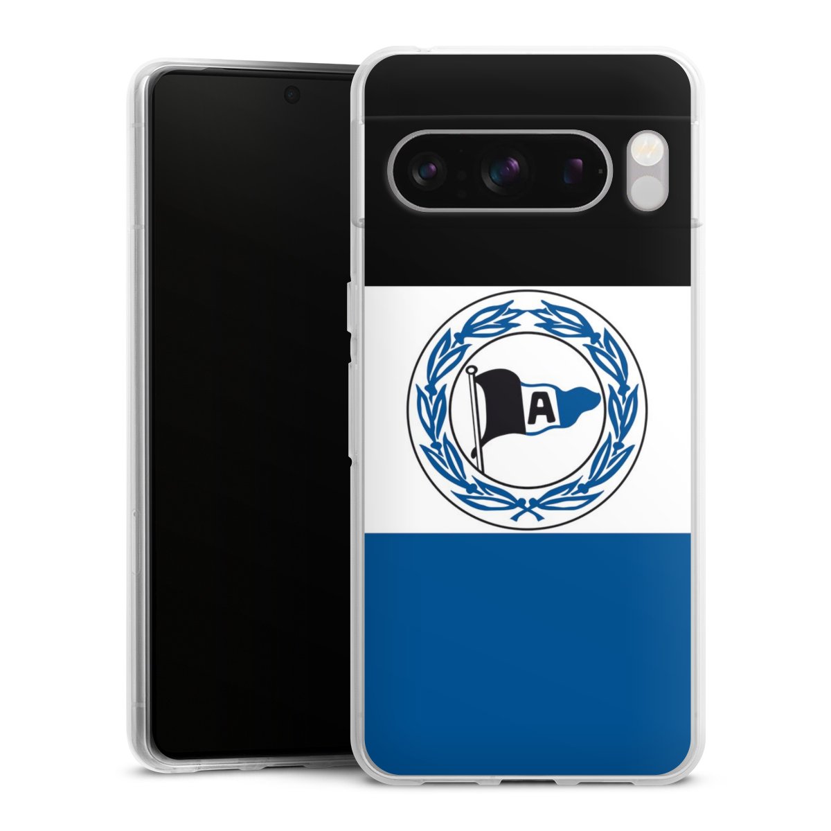 Google Pixel 8 Pro Handy Silikon Hülle Case transparent Handyhülle Arminen Official Licensed Product Arminia Bielefeld Silikon Case