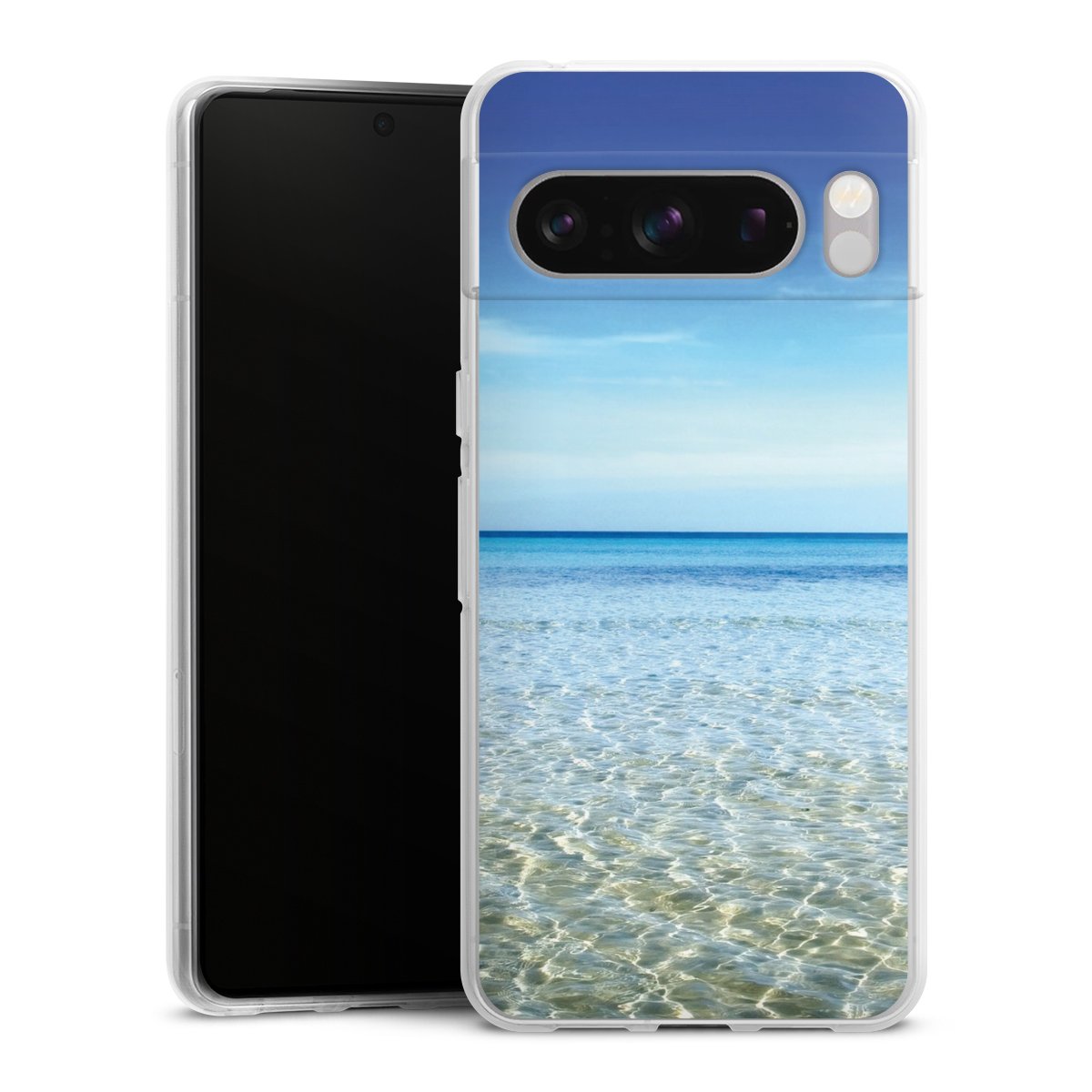 Google Pixel 8 Pro Handy Silikon Hülle Case transparent Handyhülle Urlaub Sky Ocean Silikon Case