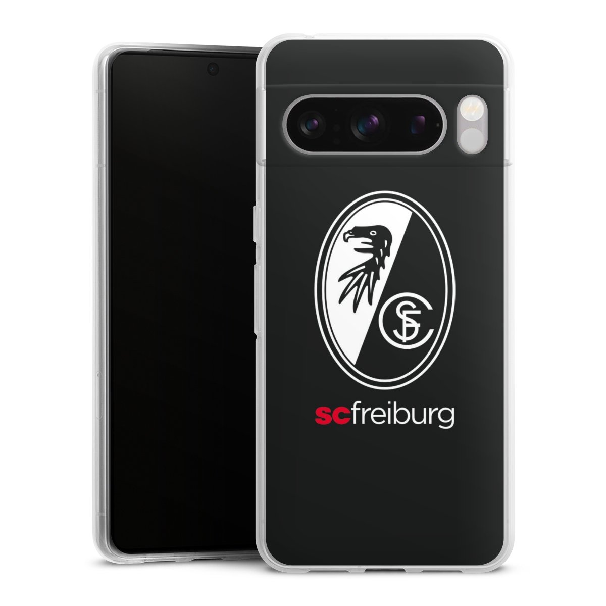 Google Pixel 8 Pro Handy Silikon Hülle Case transparent Handyhülle Official Licensed Product Sc Freiburg Coat Of Arms Silikon Case