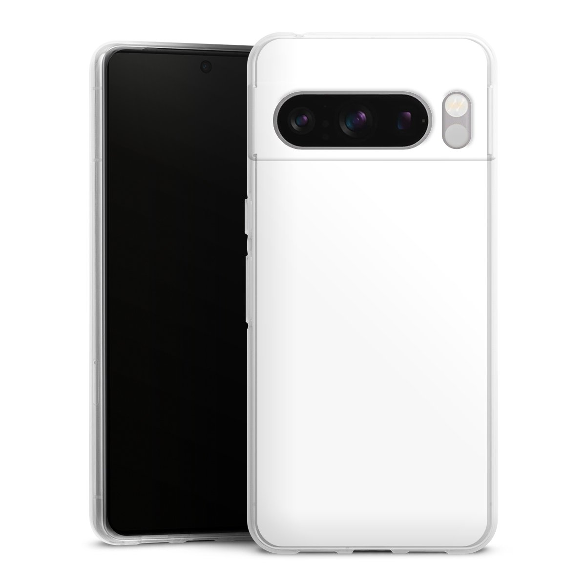 Google Pixel 8 Pro Handy Silikon Hülle Case transparent Handyhülle Unicoloured Colour White Silikon Case