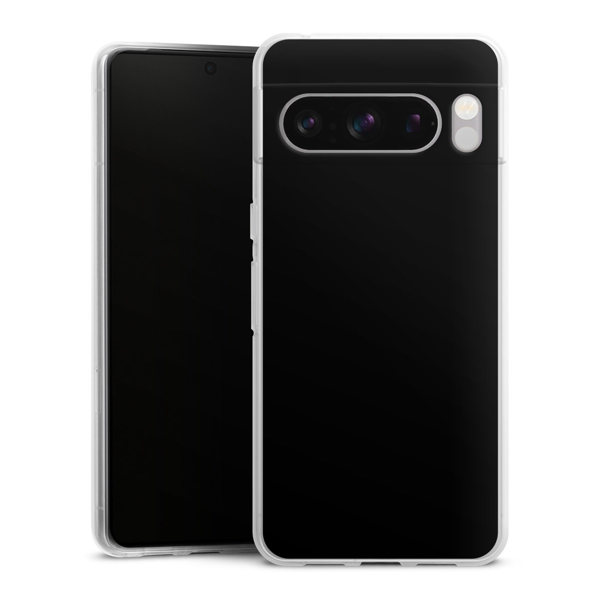 Google Pixel 8 Pro Handy Silikon Hülle Case transparent Handyhülle Black Colour Unicoloured Silikon Case