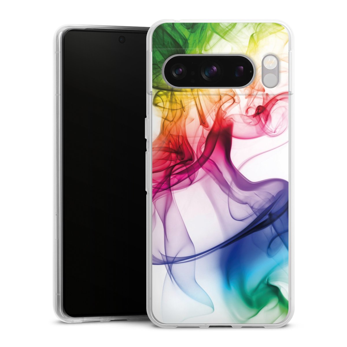 Google Pixel 8 Pro Handy Silikon Hülle Case transparent Handyhülle Water Colour Rainbow Silikon Case