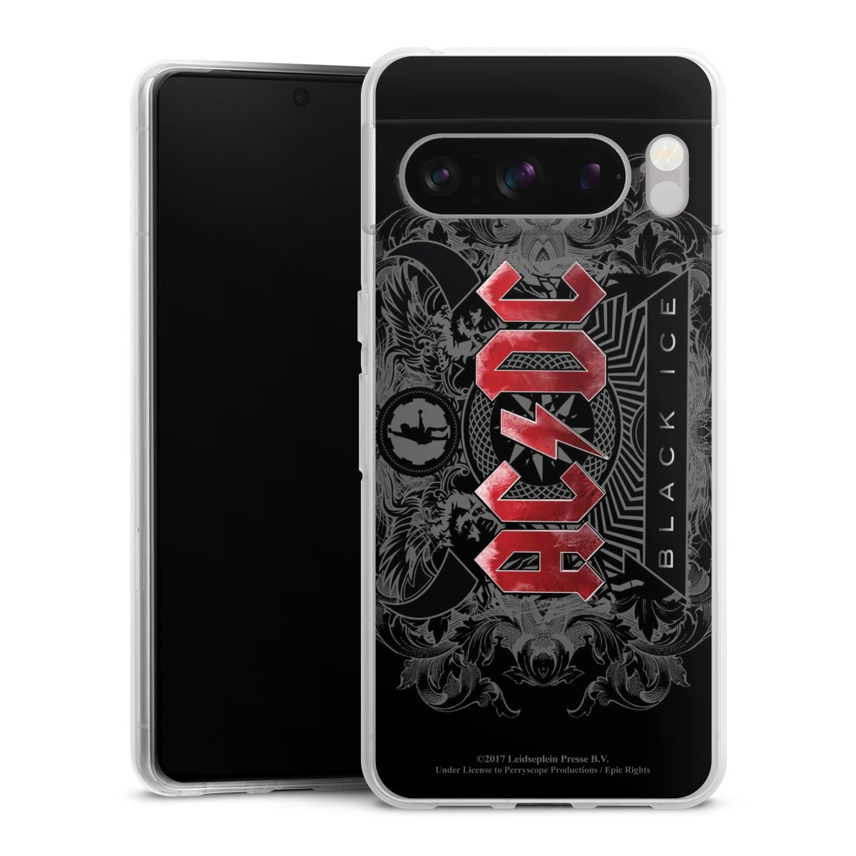 Google Pixel 8 Pro Handy Silikon Hülle Case transparent Handyhülle Merchandise Black Ice Acdc Silikon Case