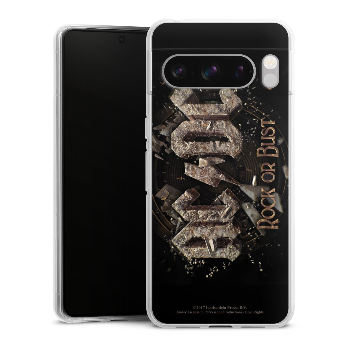 Google Pixel 8 Pro Handy Silikon Hülle Case transparent Handyhülle Acdc Official Licensed Product Rock Or Bust Silikon Case