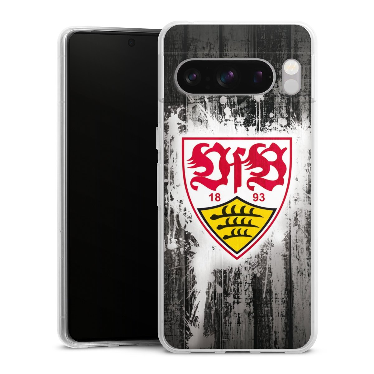 Google Pixel 8 Pro Handy Silikon Hülle Case transparent Handyhülle Vfb Stuttgart Official Licensed Product Silikon Case