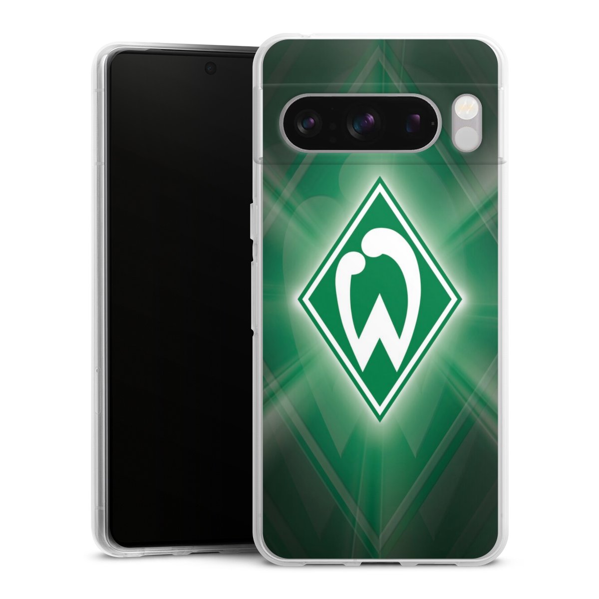 Google Pixel 8 Pro Handy Silikon Hülle Case transparent Handyhülle Sv Werder Bremen Official Licensed Product Coat Of Arms Silikon Case