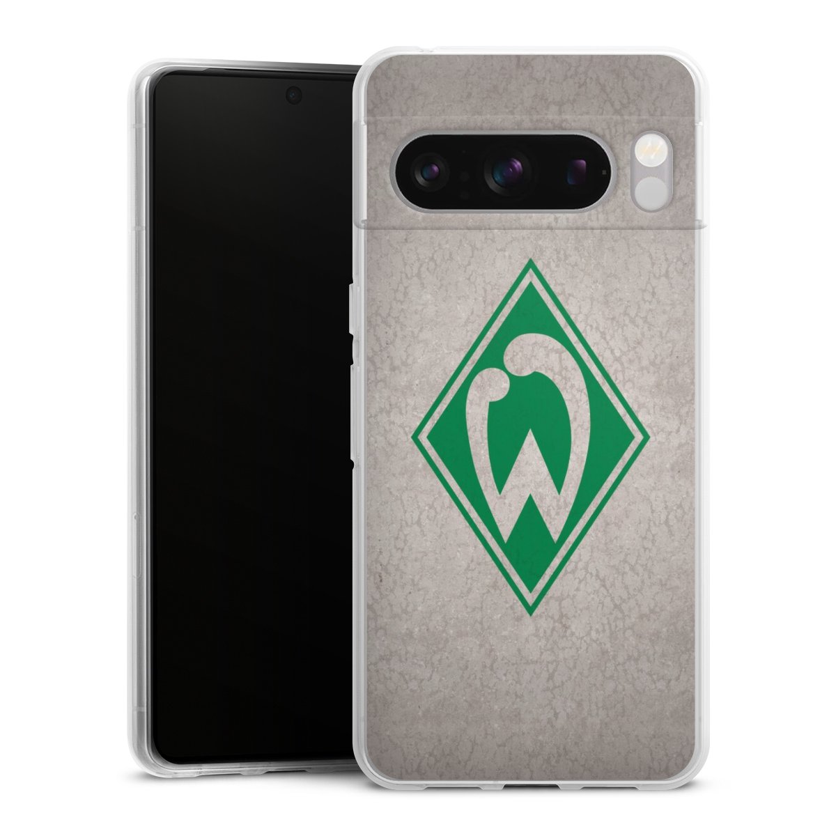 Google Pixel 8 Pro Handy Silikon Hülle Case transparent Handyhülle Sv Werder Bremen Concrete Official Licensed Product Silikon Case