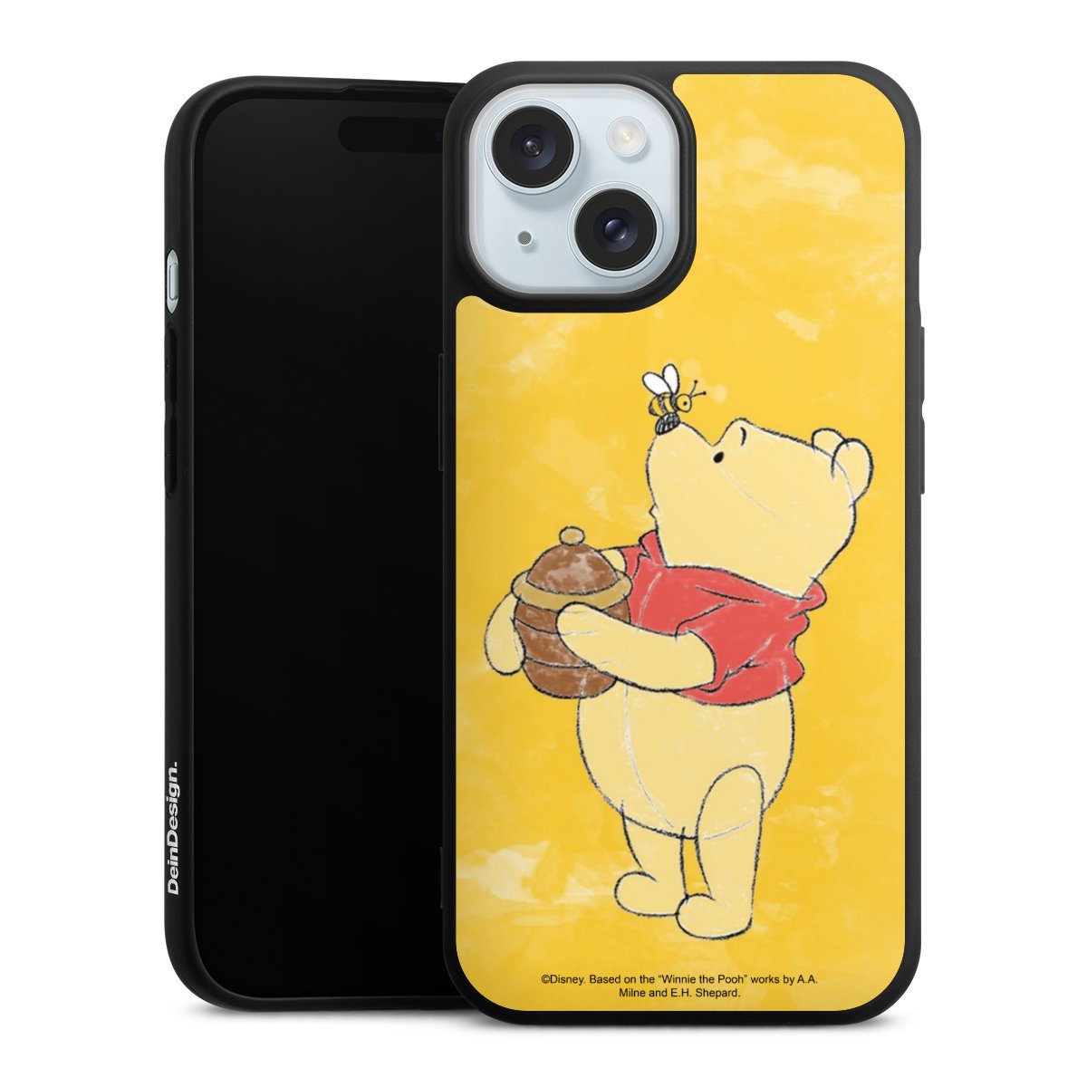 iPhone 15 Handy Premium Silikon Hülle Handyhülle schwarz Case Official Licensed Product Winnie The Pooh Disney Silikon Premium Case