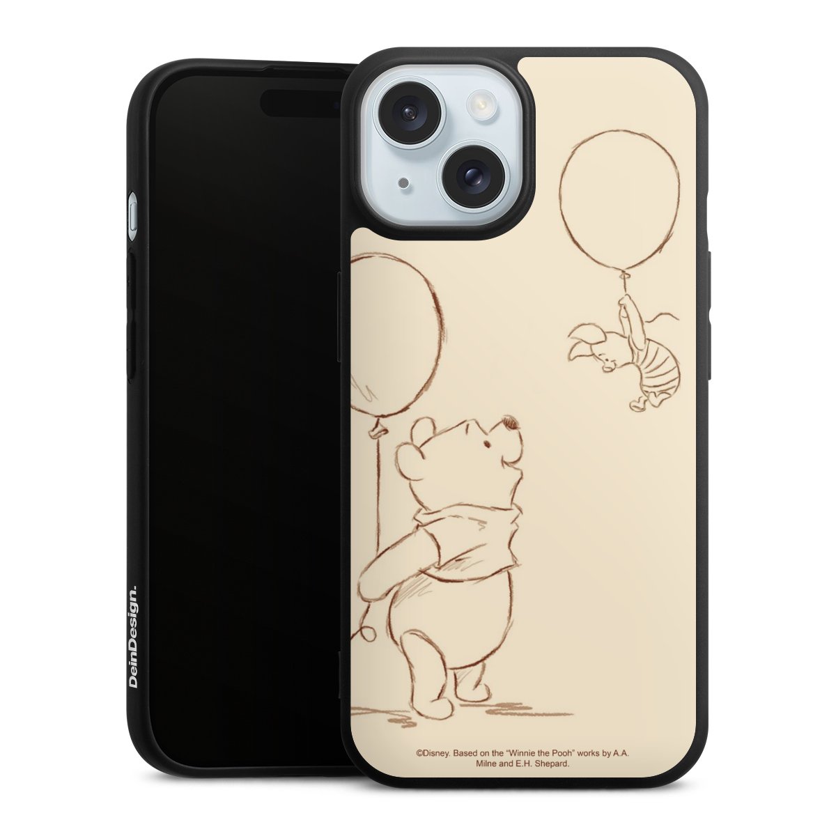 iPhone 15 Handy Premium Silikon Hülle Handyhülle schwarz Case Official Licensed Product Winnie The Pooh Disney Silikon Premium Case