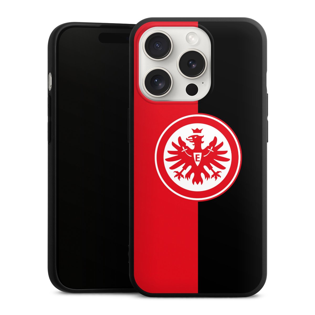 iPhone 15 Pro Handy Premium Silikon Hülle Handyhülle schwarz Case Official Licensed Product Eintracht Frankfurt Sge Silikon Premium Case