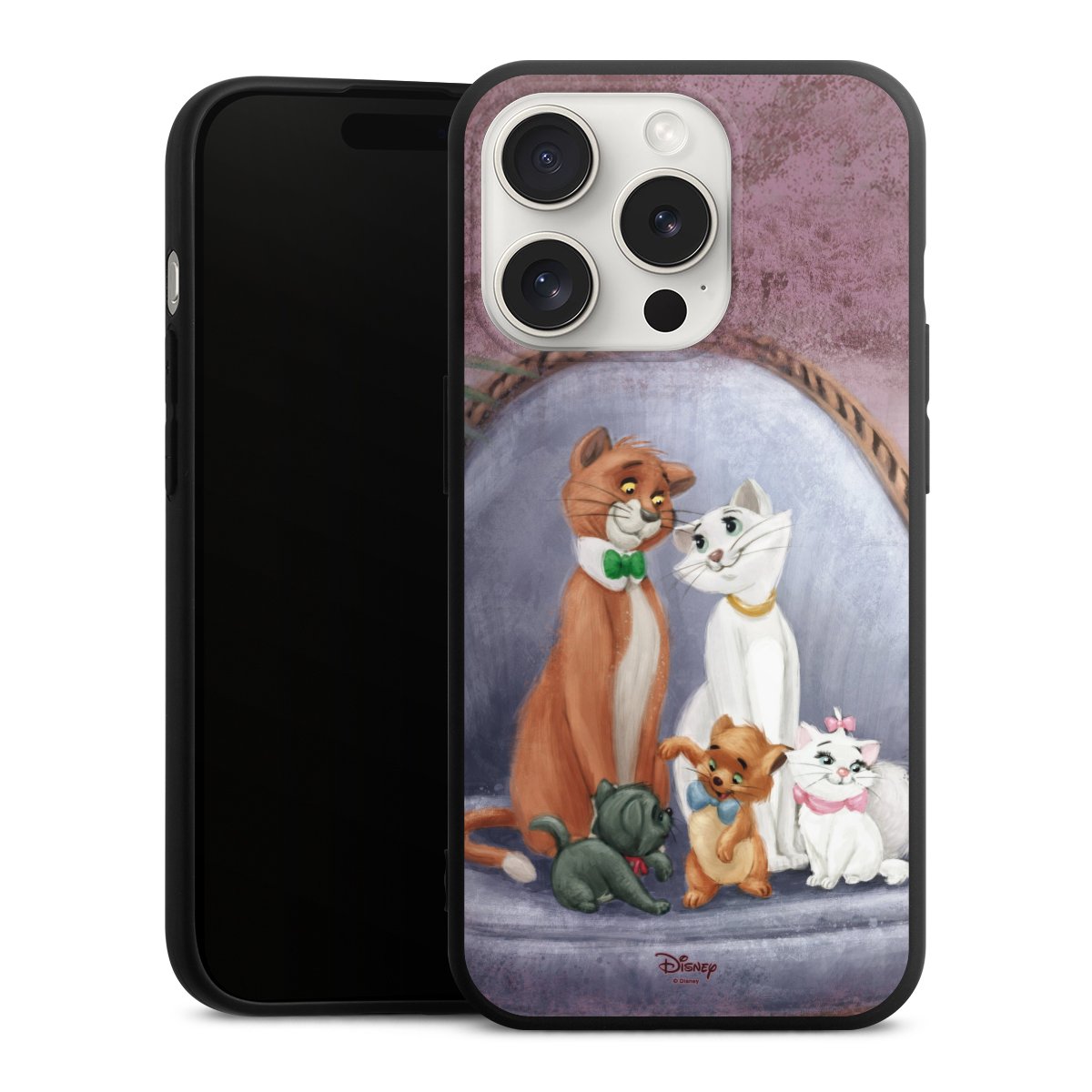 iPhone 15 Pro Handy Premium Silikon Hülle Handyhülle schwarz Case Official Licensed Product Disney Aristocats Silikon Premium Case