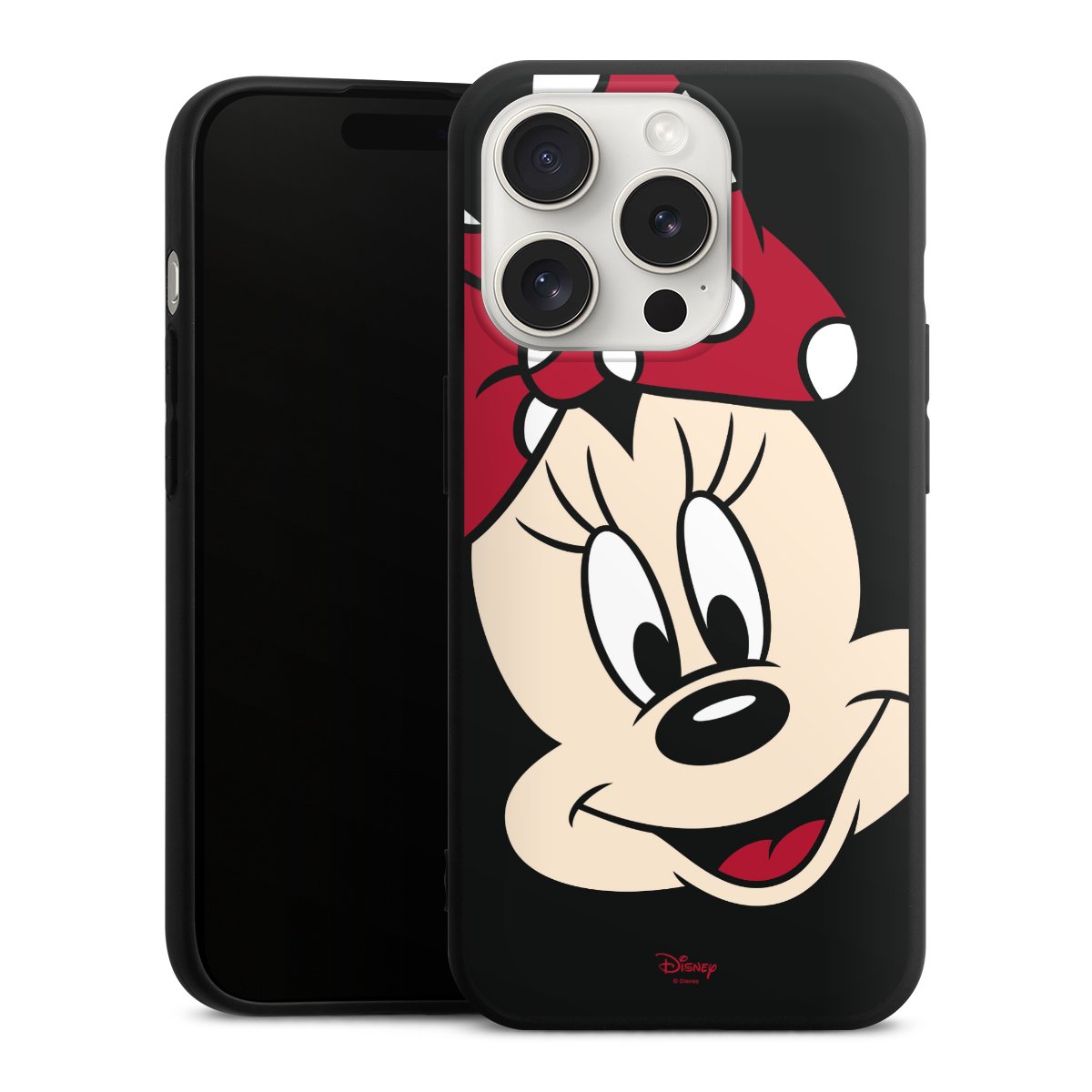 iPhone 15 Pro Handy Premium Silikon Hülle Handyhülle schwarz Case Minnie Mouse Official Licensed Product Disney Silikon Premium Case