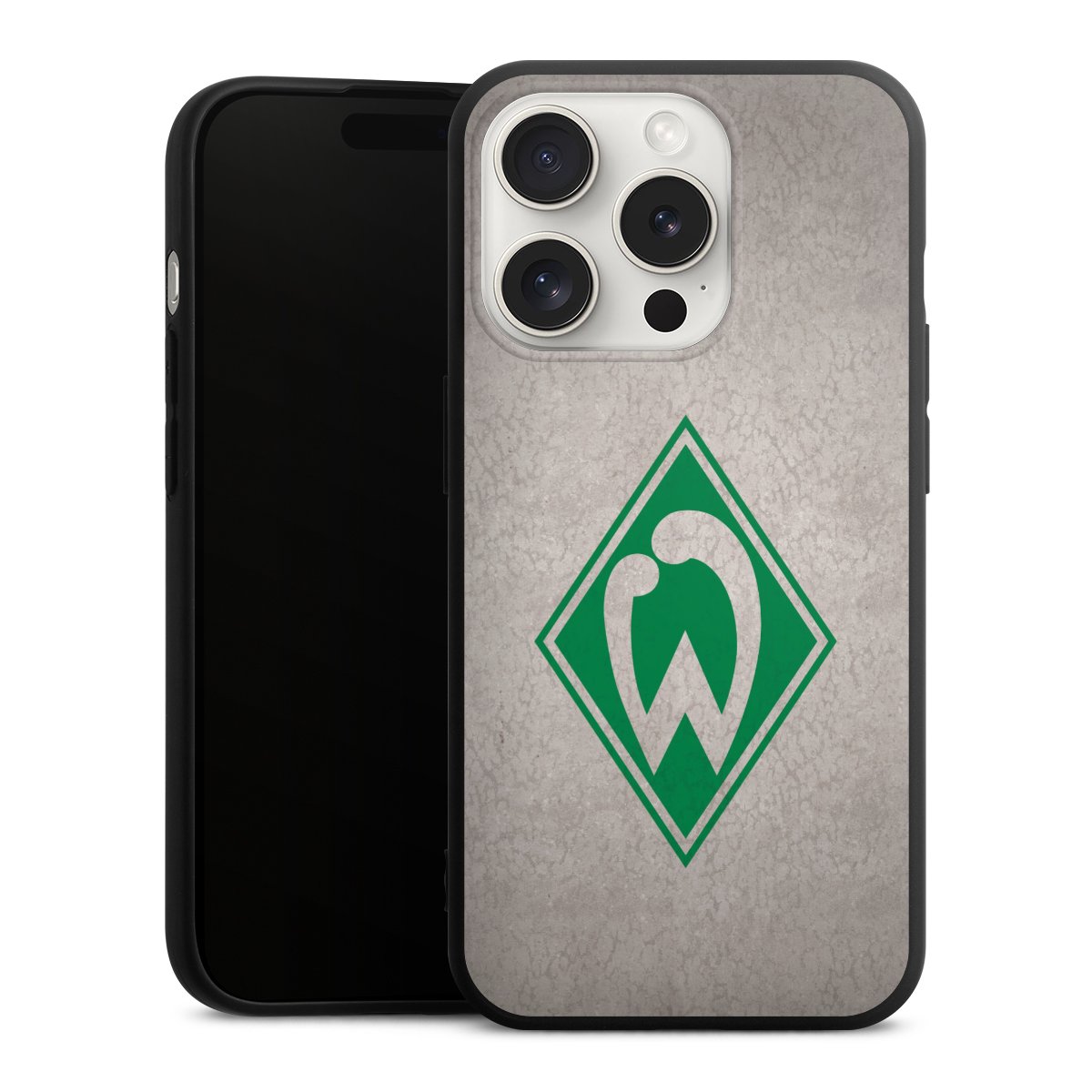 iPhone 15 Pro Handy Premium Silikon Hülle Handyhülle schwarz Case Sv Werder Bremen Concrete Official Licensed Product Silikon Premium Case