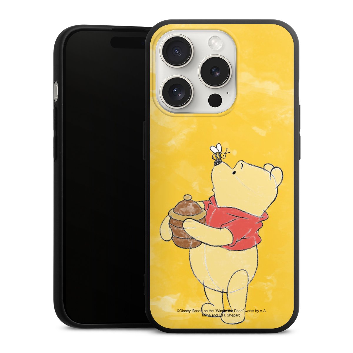 iPhone 15 Pro Handy Premium Silikon Hülle Handyhülle schwarz Case Official Licensed Product Winnie The Pooh Disney Silikon Premium Case