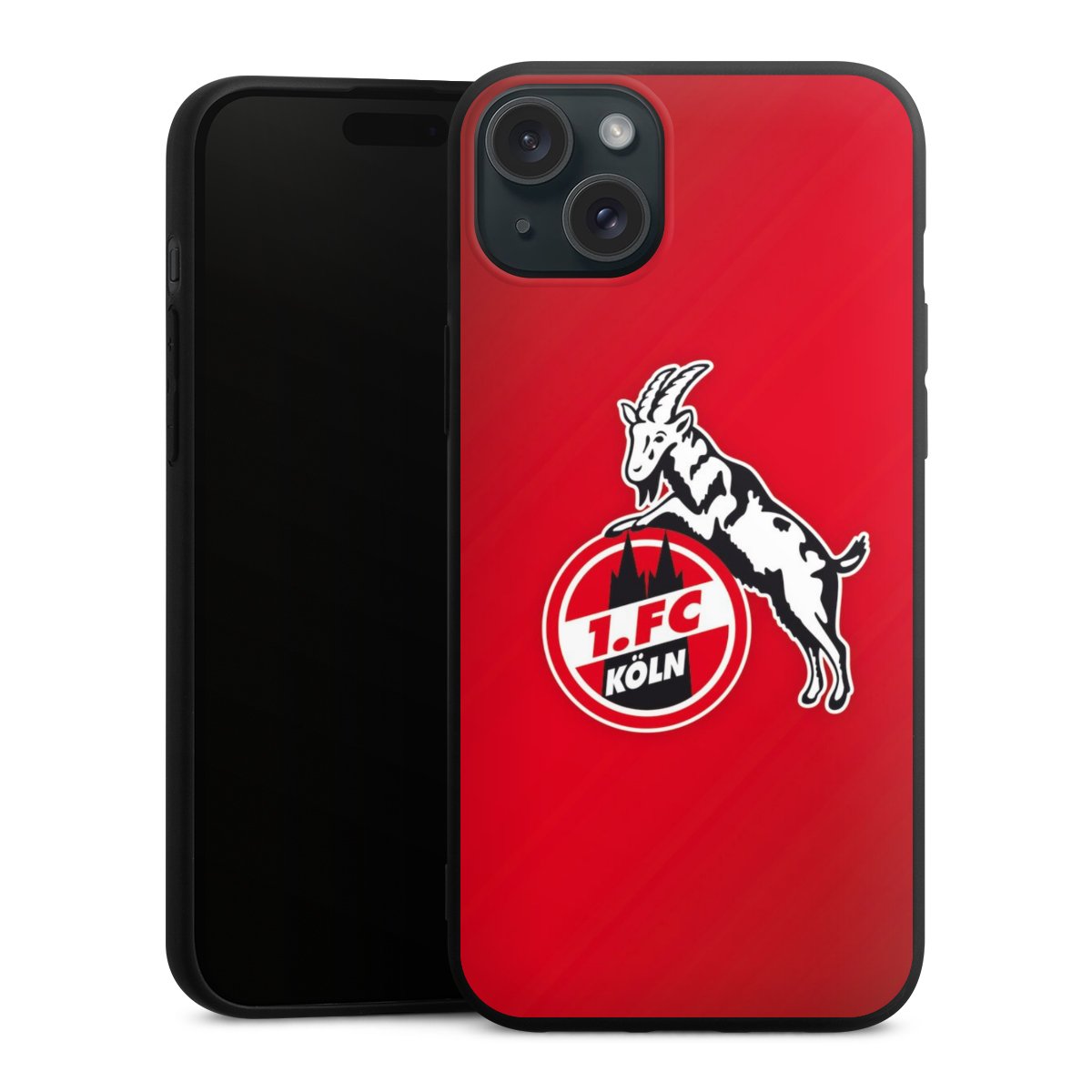 iPhone 15 Plus Handy Premium Silikon Hülle Handyhülle schwarz Case Official Licensed Product Effzeh 1. Fc Köln Silikon Premium Case