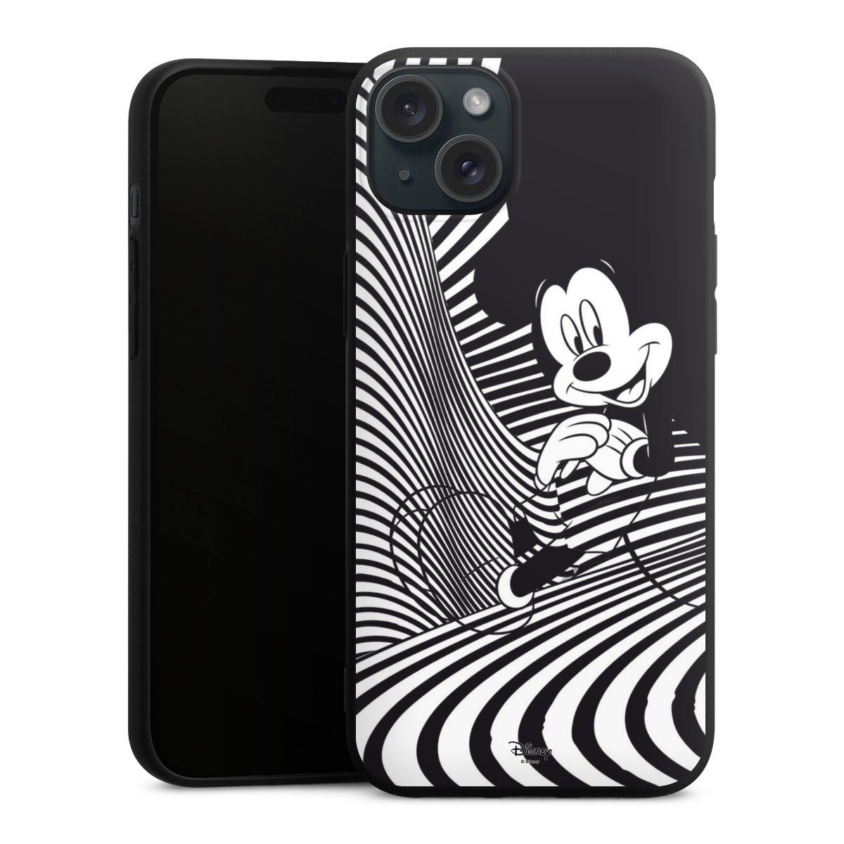 iPhone 15 Plus Handy Premium Silikon Hülle Handyhülle schwarz Case Disney Official Licensed Product Mickey Mouse Silikon Premium Case