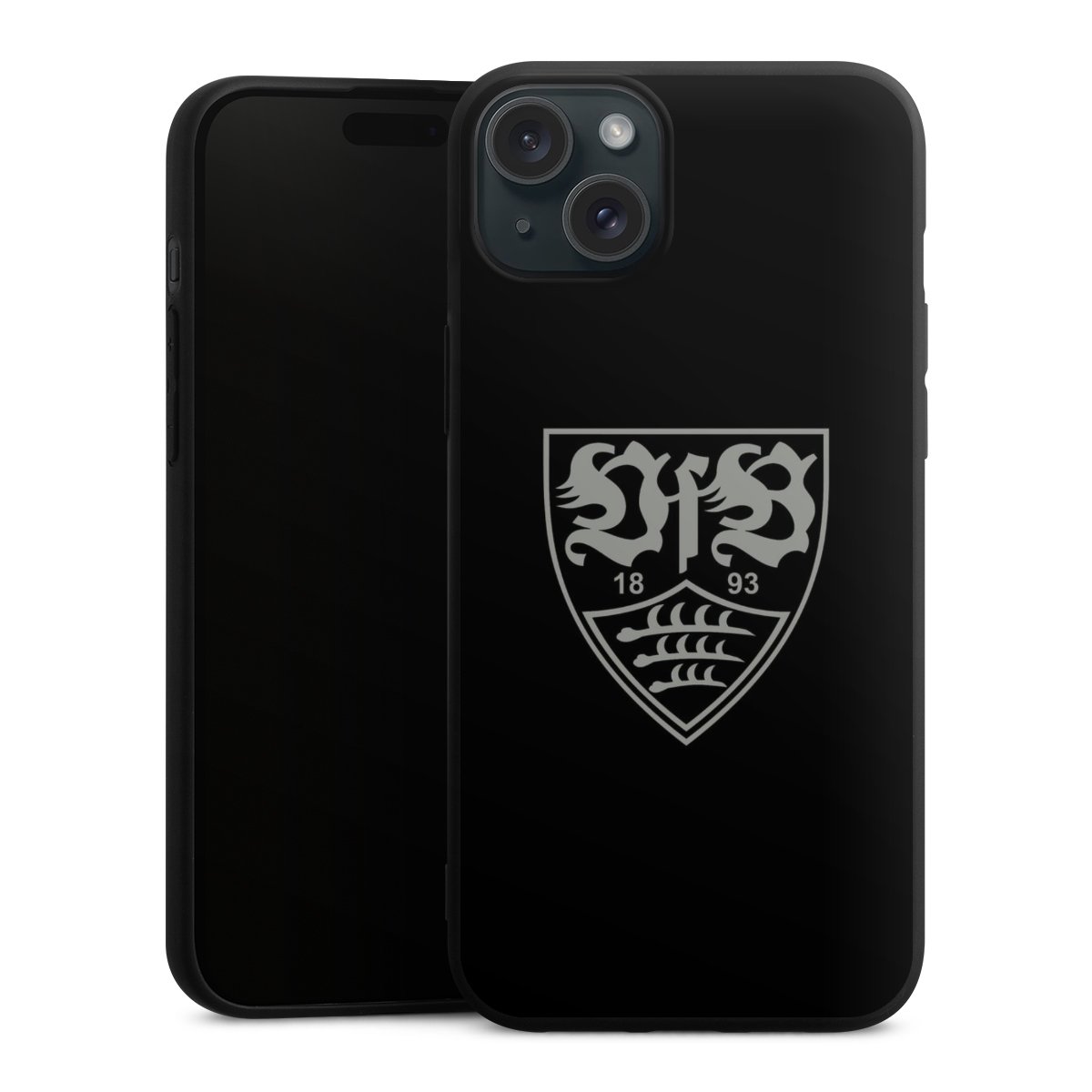 iPhone 15 Plus Handy Premium Silikon Hülle Handyhülle schwarz Case Official Licensed Product Vfb Stuttgart Silikon Premium Case