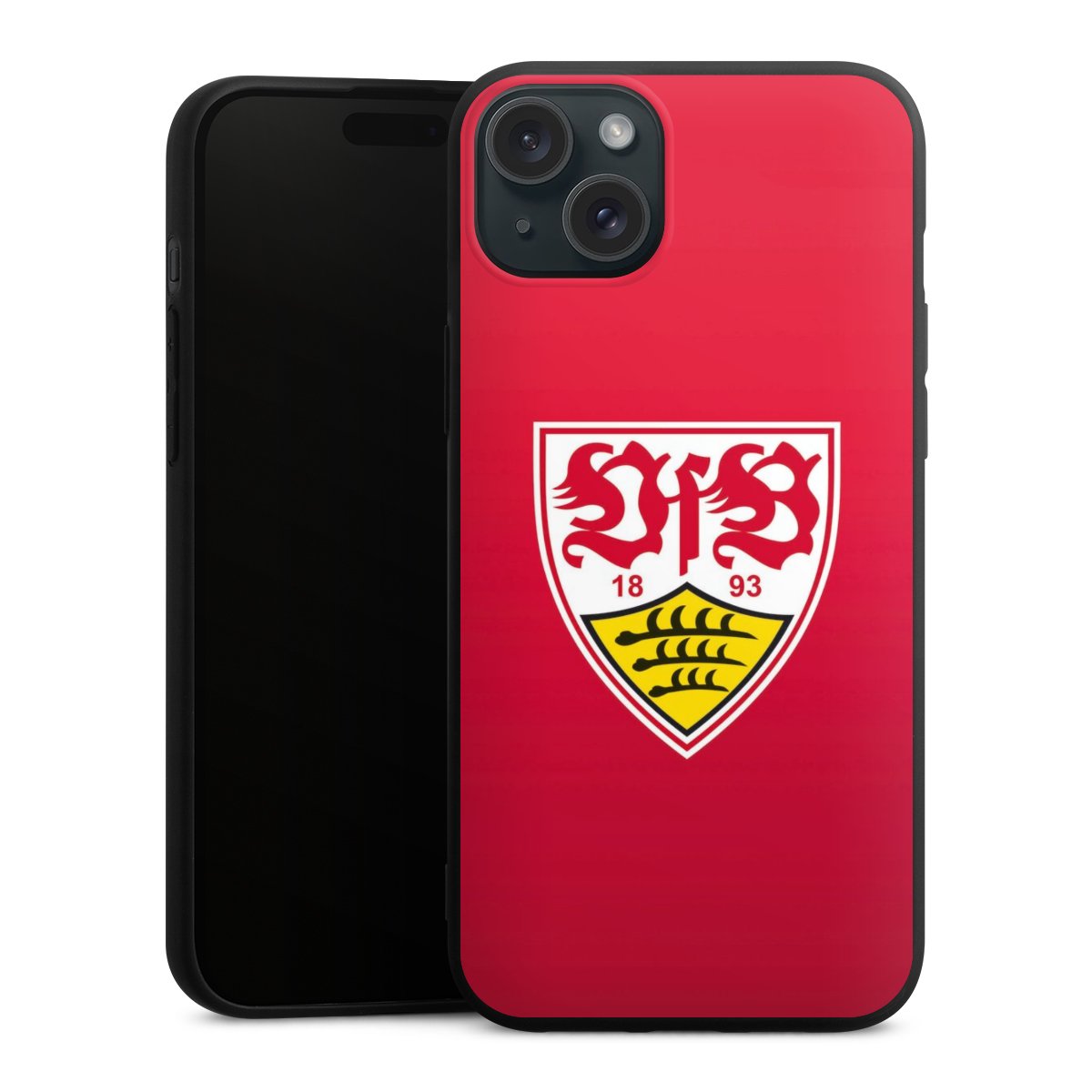 iPhone 15 Plus Handy Premium Silikon Hülle Handyhülle schwarz Case Official Licensed Product Vfb Stuttgart Silikon Premium Case