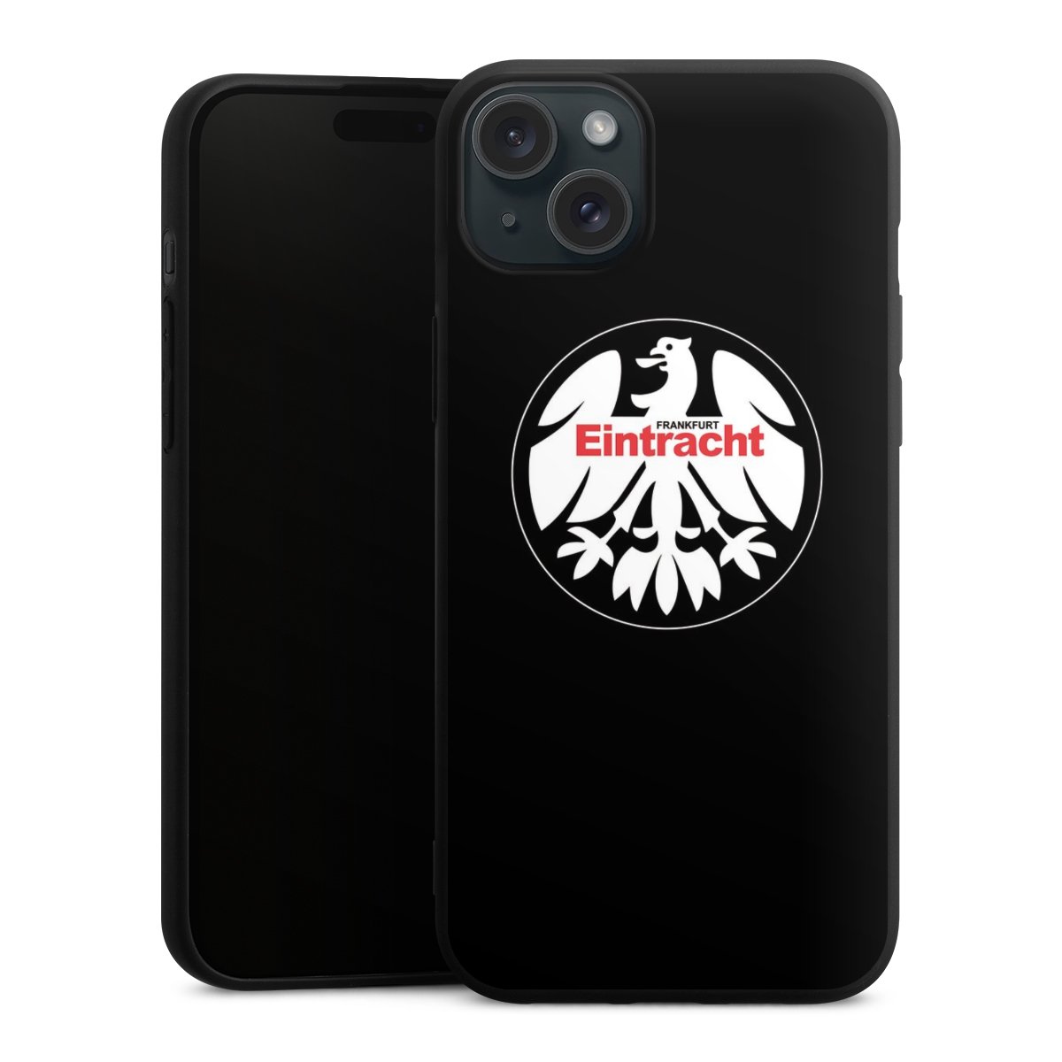 iPhone 15 Plus Handy Premium Silikon Hülle Handyhülle schwarz Case Official Licensed Product Eintracht Frankfurt Sge Silikon Premium Case