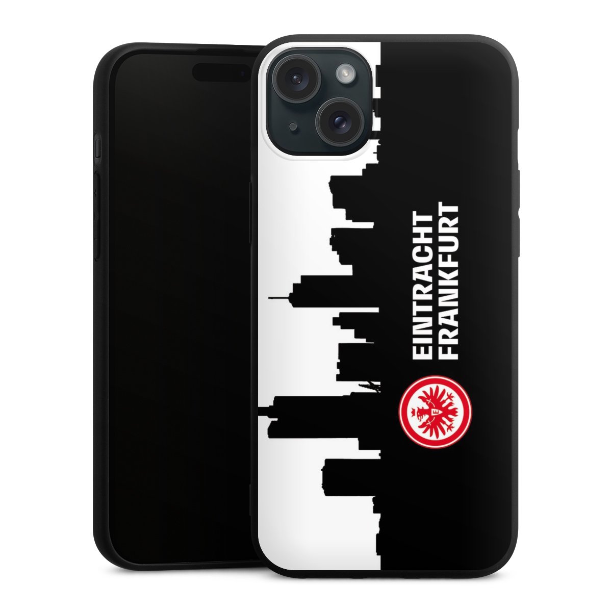 iPhone 15 Plus Handy Premium Silikon Hülle Handyhülle schwarz Case Sge Eintracht Frankfurt Official Licensed Product Silikon Premium Case