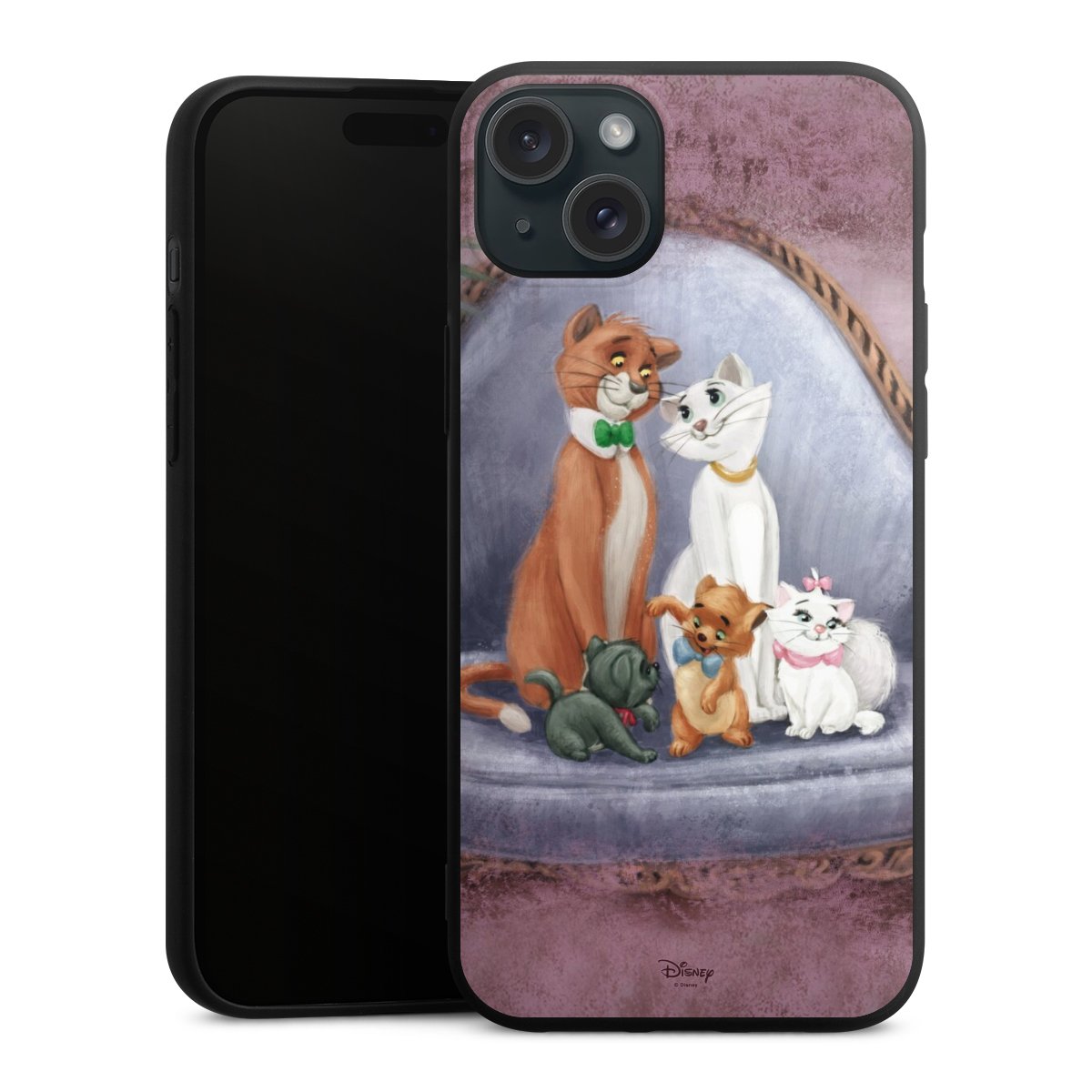 iPhone 15 Plus Handy Premium Silikon Hülle Handyhülle schwarz Case Official Licensed Product Disney Aristocats Silikon Premium Case