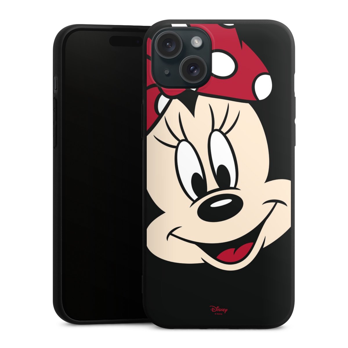 iPhone 15 Plus Handy Premium Silikon Hülle Handyhülle schwarz Case Minnie Mouse Official Licensed Product Disney Silikon Premium Case