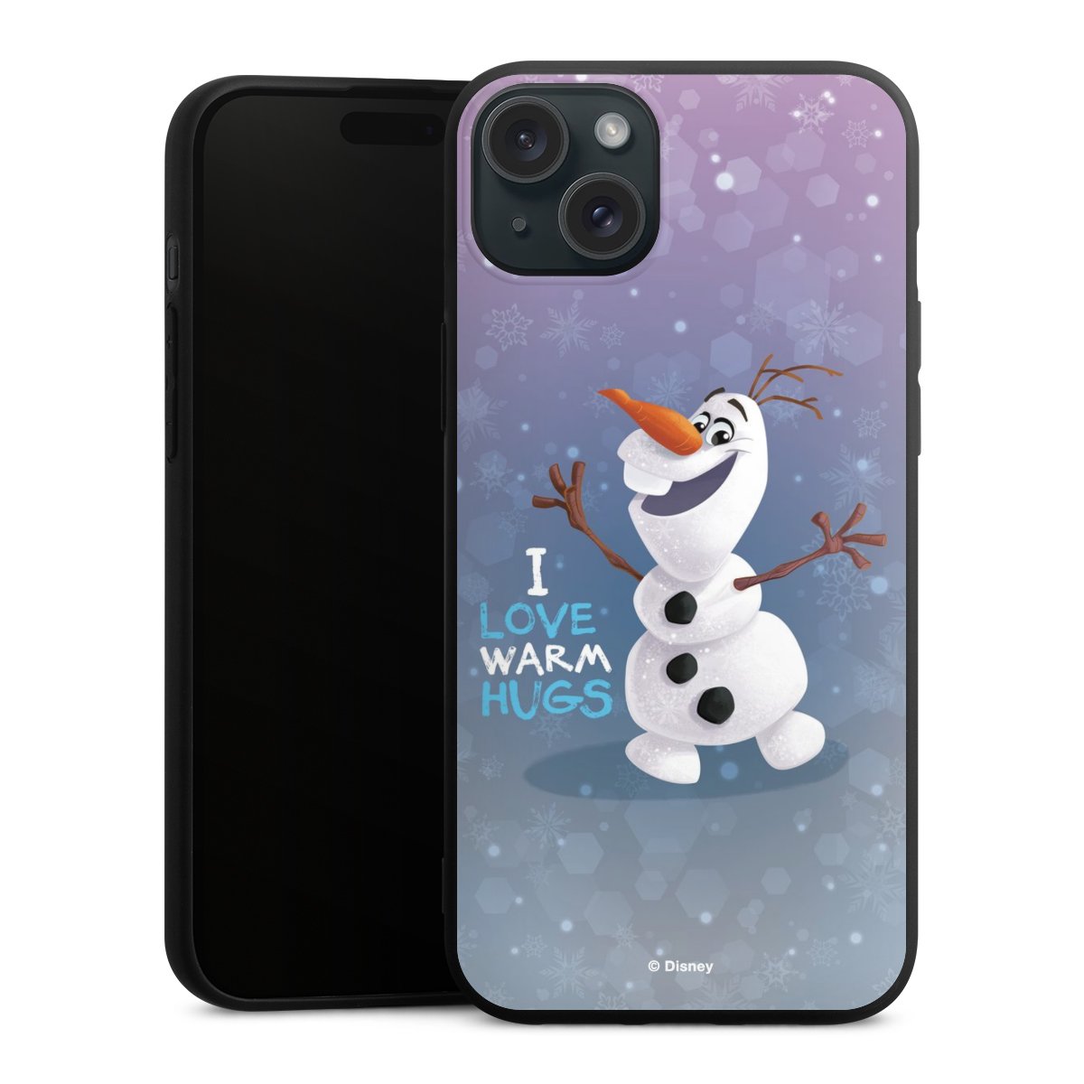 iPhone 15 Plus Handy Premium Silikon Hülle Handyhülle schwarz Case Frozen Frozen Olaf Official Licensed Product Silikon Premium Case