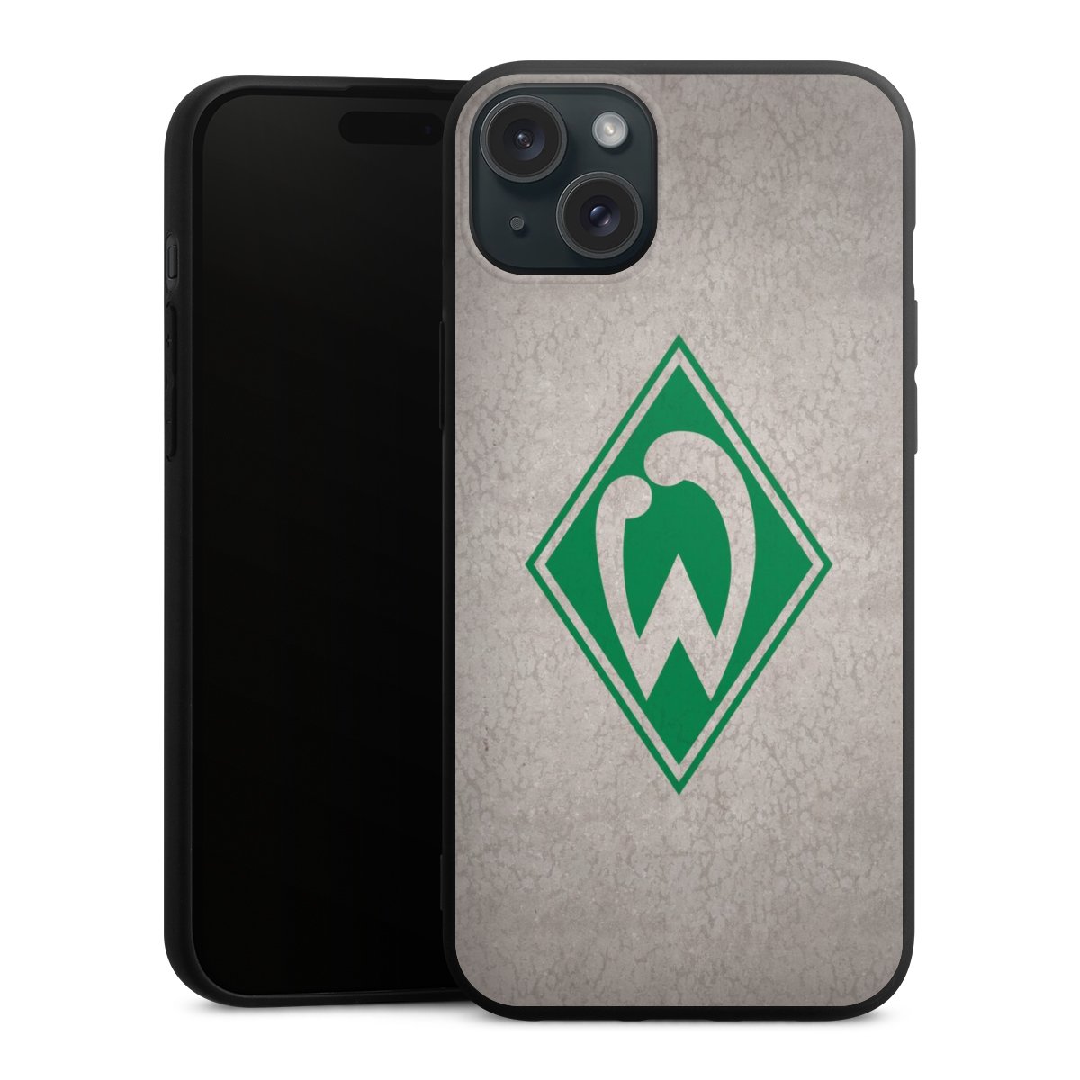 iPhone 15 Plus Handy Premium Silikon Hülle Handyhülle schwarz Case Sv Werder Bremen Concrete Official Licensed Product Silikon Premium Case