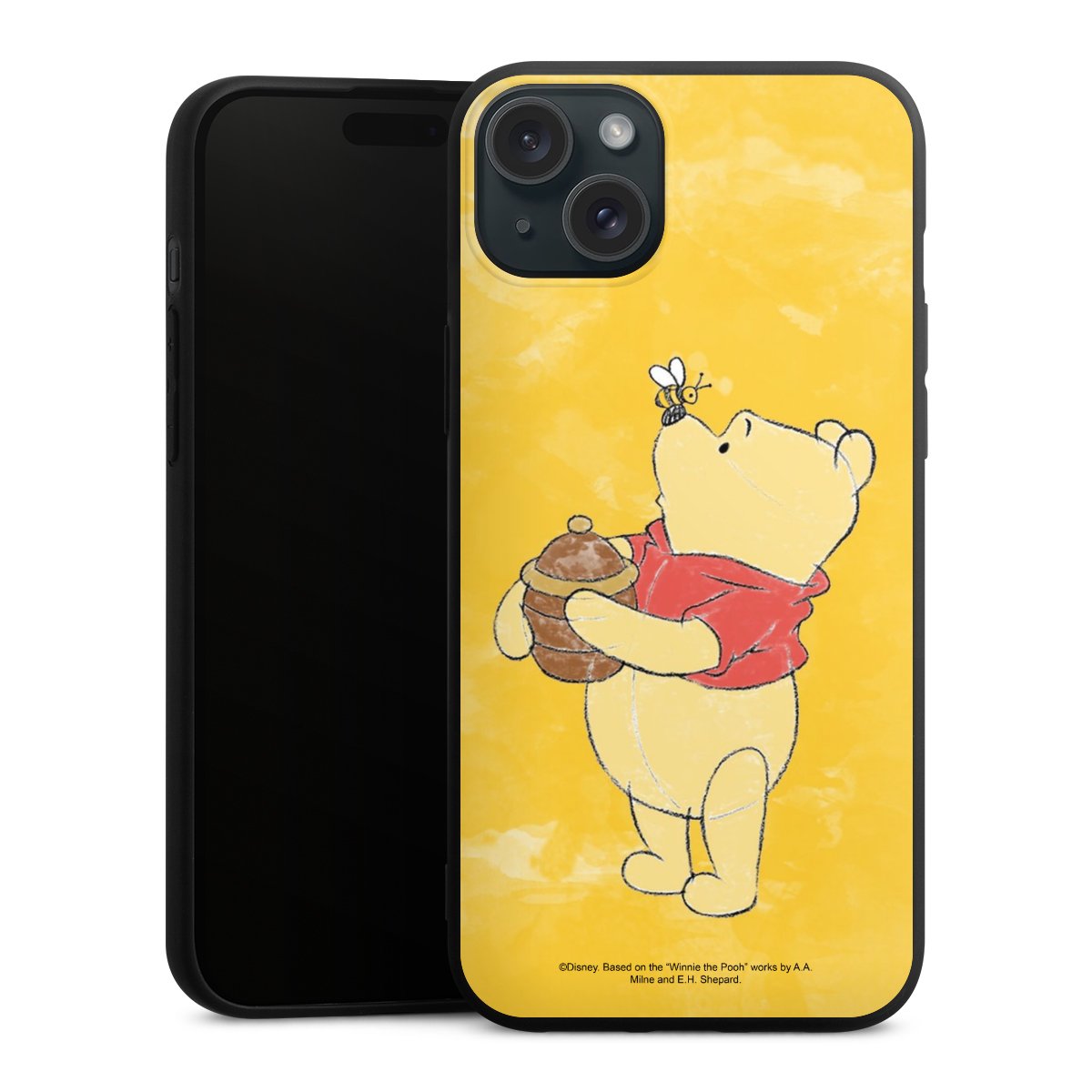 iPhone 15 Plus Handy Premium Silikon Hülle Handyhülle schwarz Case Official Licensed Product Winnie The Pooh Disney Silikon Premium Case