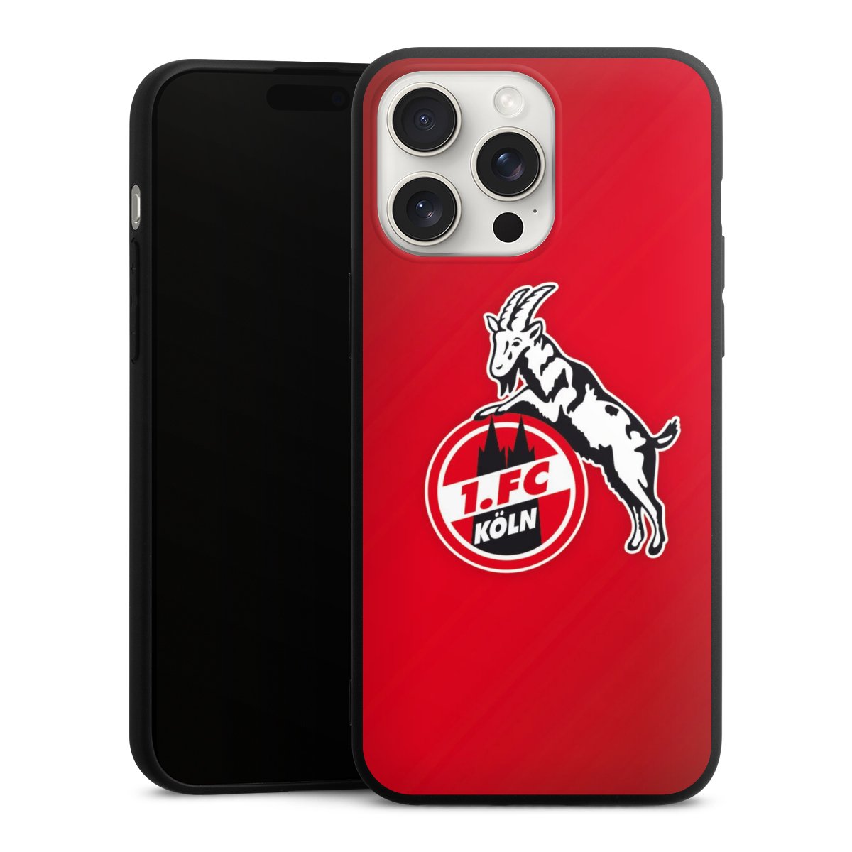 iPhone 15 Pro Max Handy Premium Silikon Hülle Handyhülle schwarz Case Official Licensed Product Effzeh 1. Fc Köln Silikon Premium Case