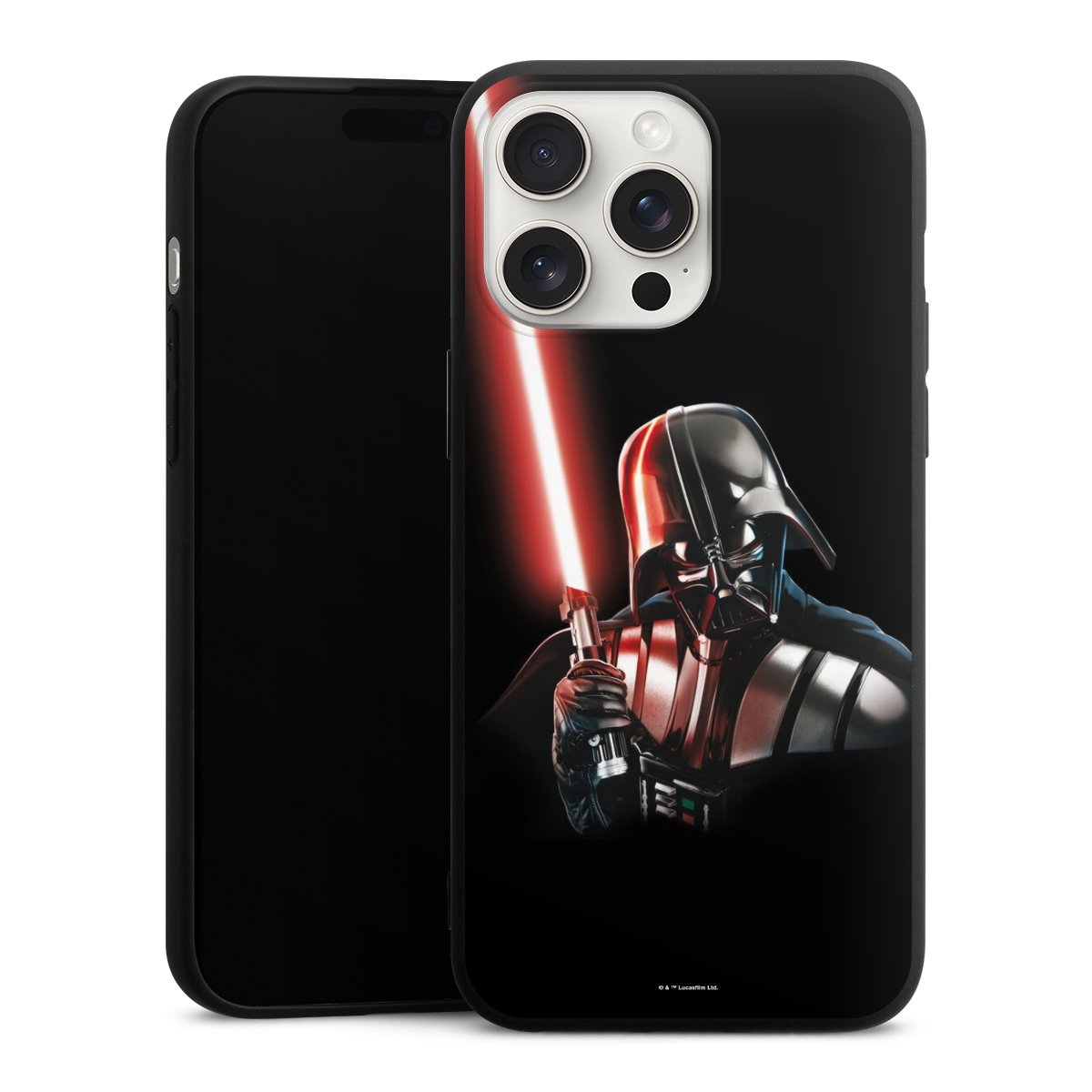 iPhone 15 Pro Max Handy Premium Silikon Hülle Handyhülle schwarz Case Star Wars Merchandise Darth Vader Silikon Premium Case