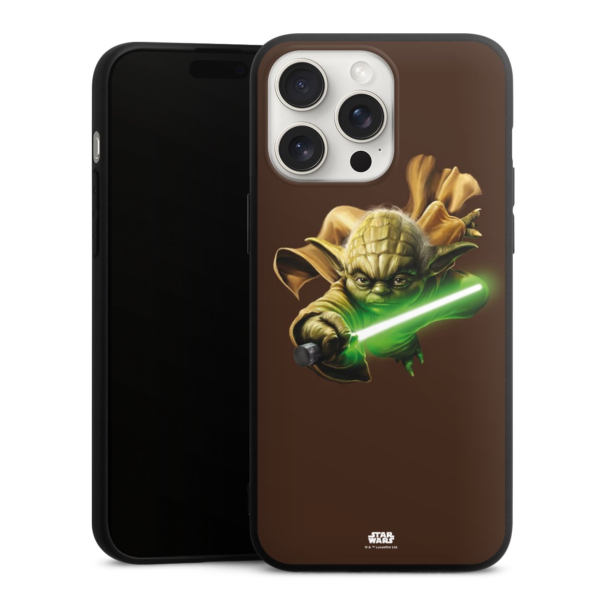 iPhone 15 Pro Max Handy Premium Silikon Hülle Handyhülle schwarz Case Yoda Merchandise Star Wars Silikon Premium Case