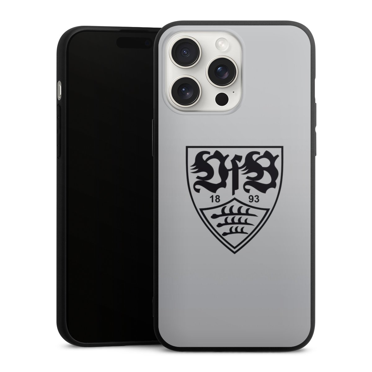 iPhone 15 Pro Max Handy Premium Silikon Hülle Handyhülle schwarz Case Logo Vfb Stuttgart Official Licensed Product Silikon Premium Case