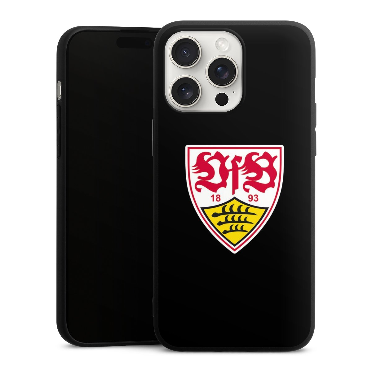 iPhone 15 Pro Max Handy Premium Silikon Hülle Handyhülle schwarz Case Vfb Stuttgart Official Licensed Product Coat Of Arms Silikon Premium Case